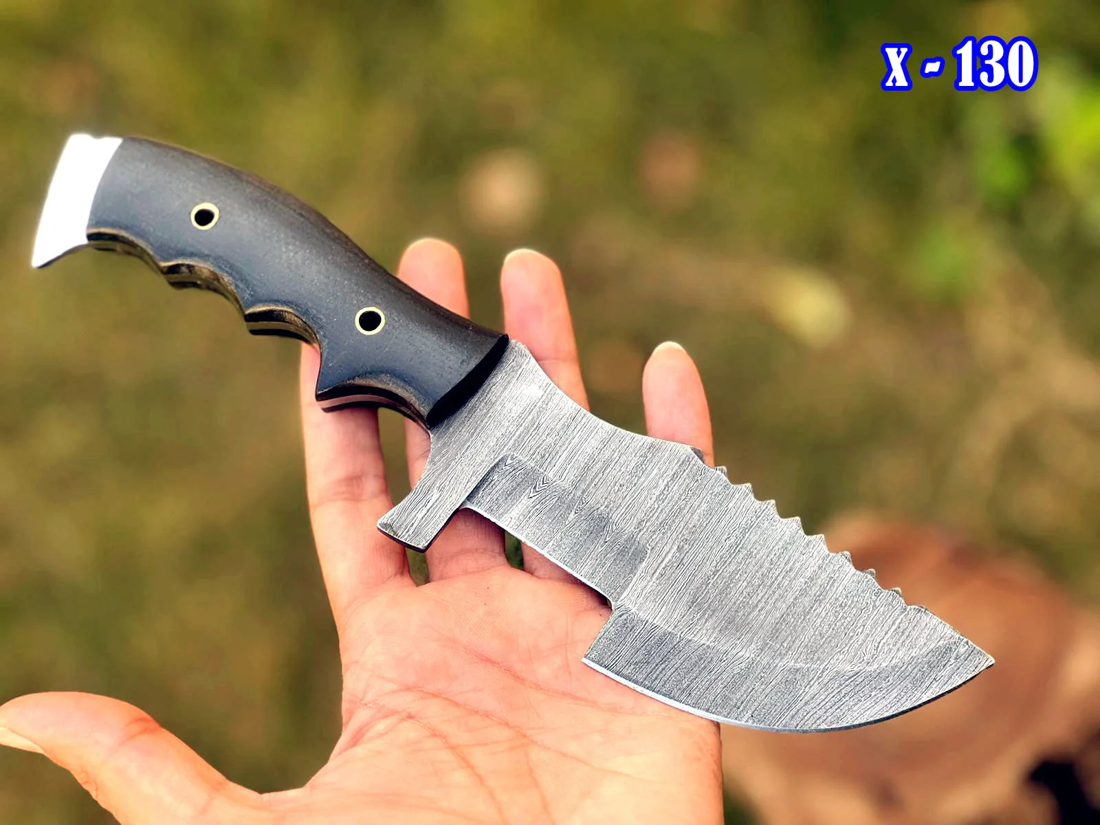 10' Custom Made Forged Damascus Tom brown Tracker knife ideal skinner outdoor knives hunting - Image 6
