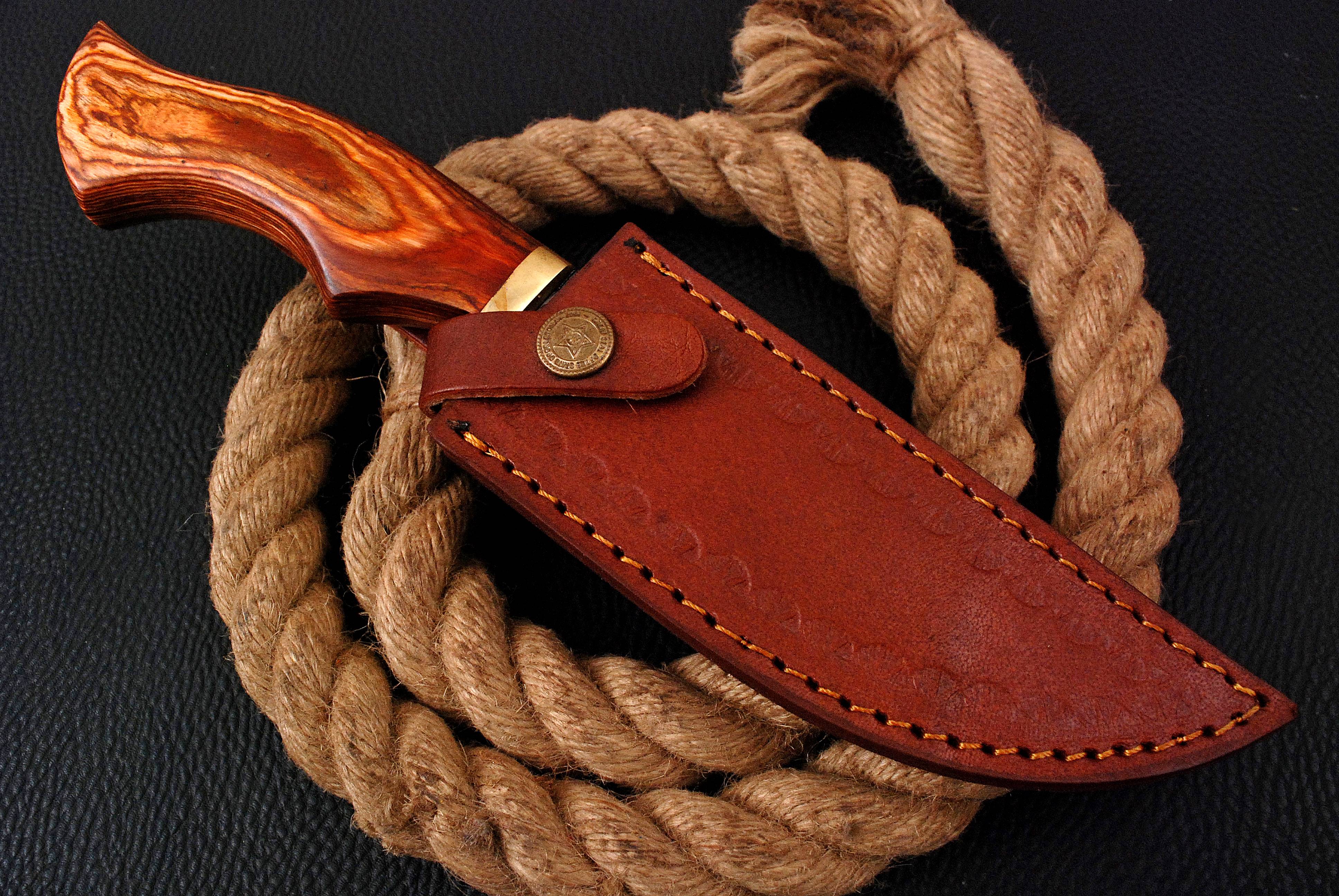 10 " Damascus Knife Ideal Outdoor Hunting Camping Bushcraft with Leather Sheath x-193 - Image 6