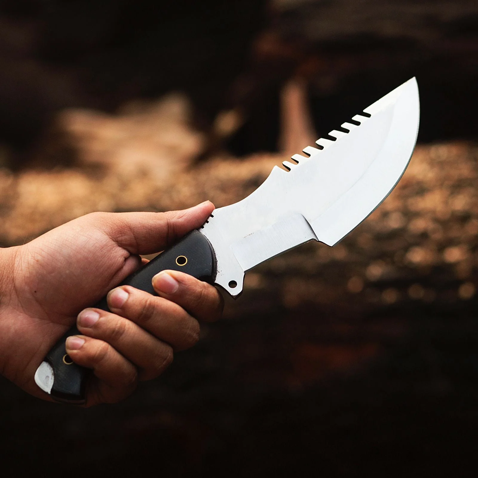 10' Handmade Carbon Steel high Polish Tracker knife ideal Hunting skinning with leather sheath buck x-107 - Image 3