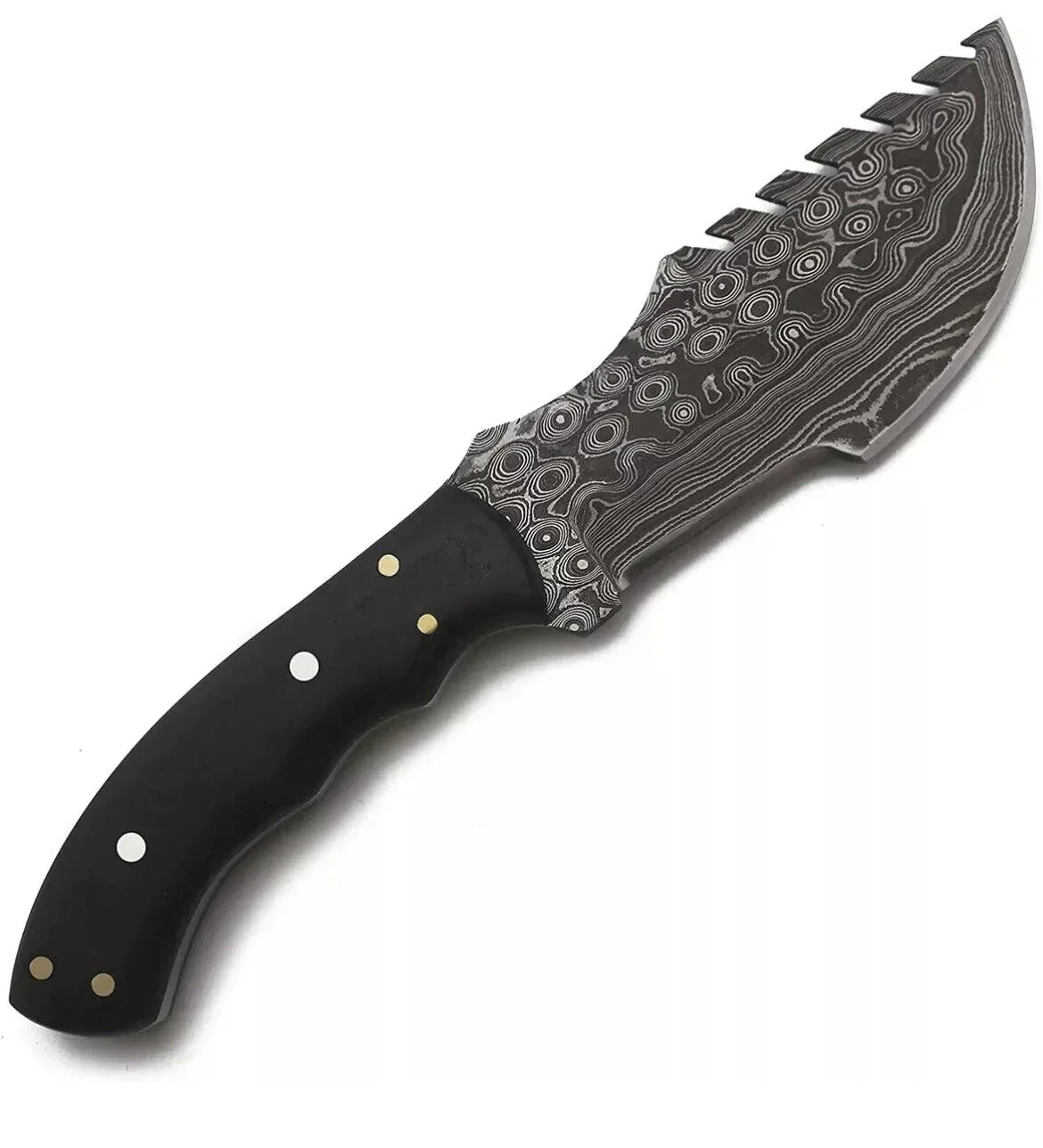 10 Handmade Damascus Rain pattern steel Tracker Knife Survival Tactical outdoor skinner - Image 3