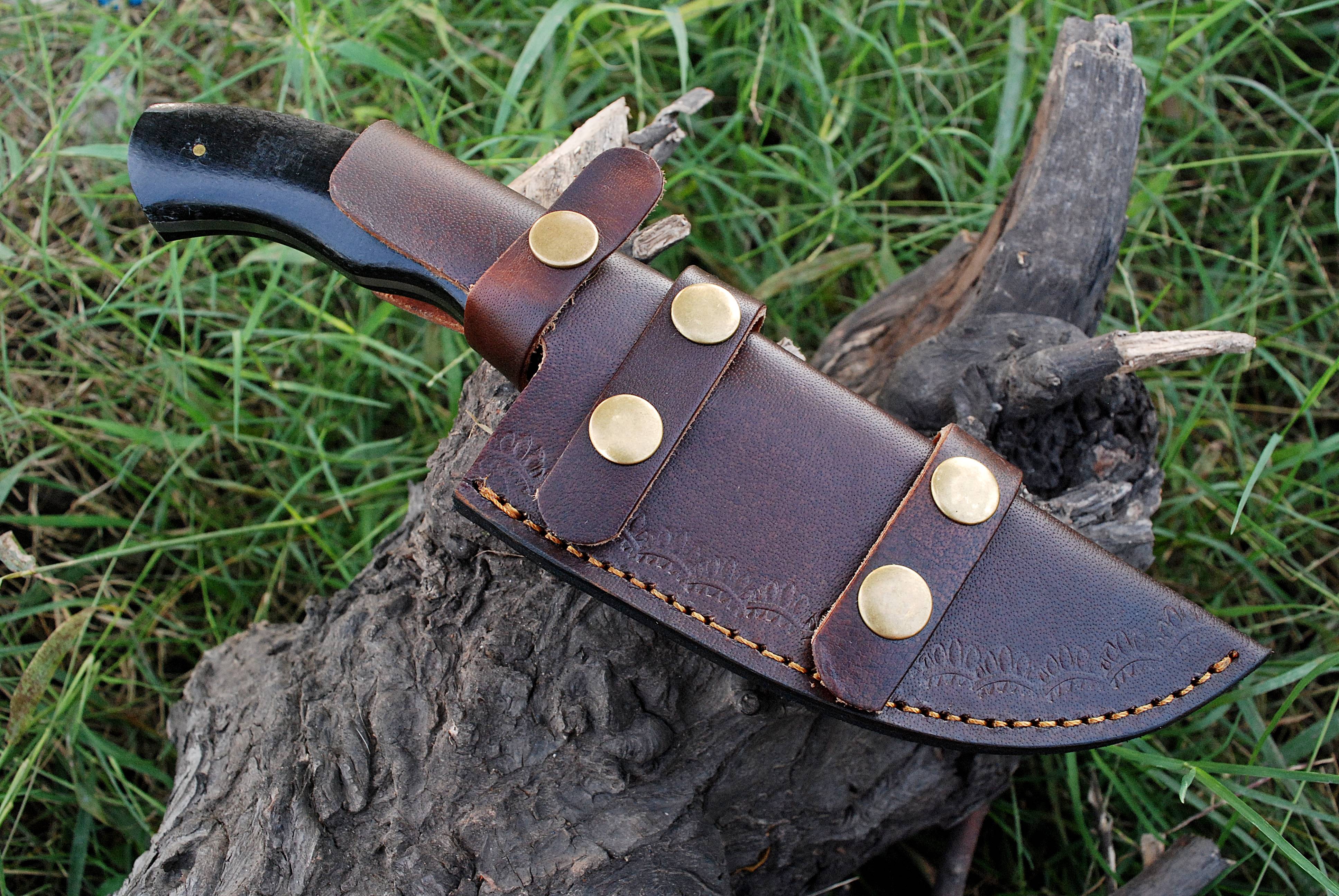 10 Handmade Damascus Rain pattern steel Tracker Knife Survival Tactical outdoor skinner - Image 5