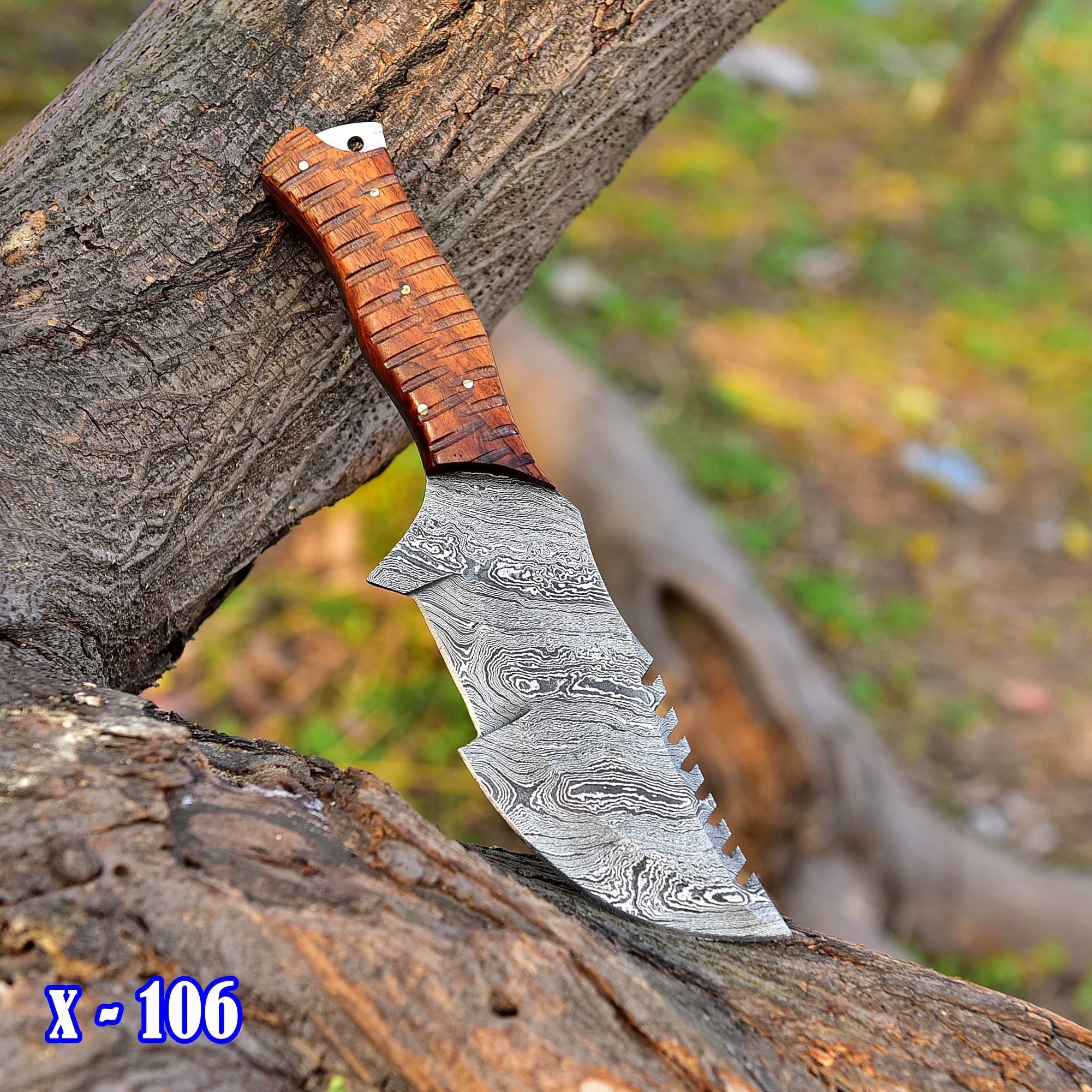 10" Handmade Tracker Fixed Blade Knife Outdoor Hunting Survival Knives - Image 3