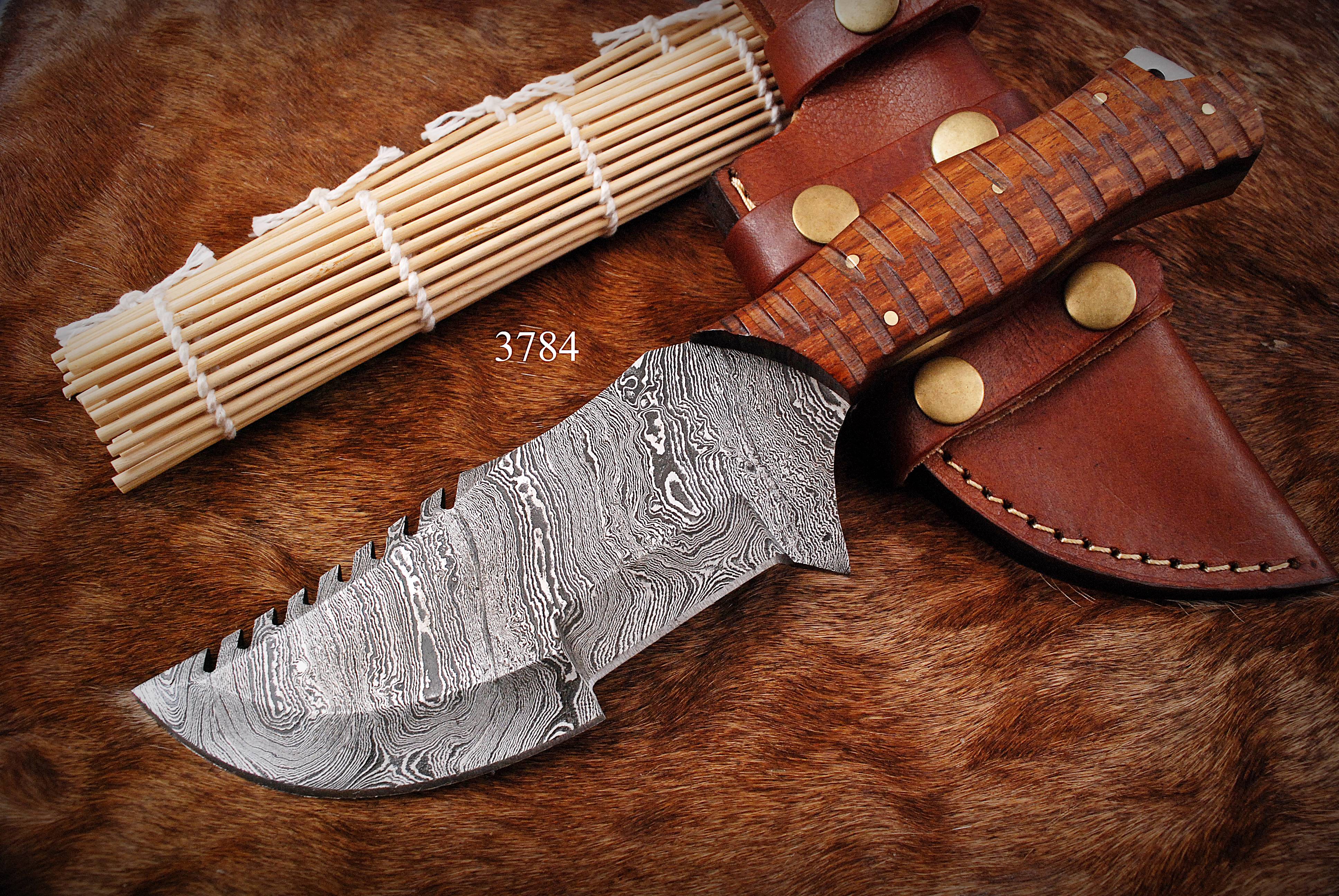 10" Handmade Tracker Fixed Blade Knife Outdoor Hunting Survival Knives - Image 4