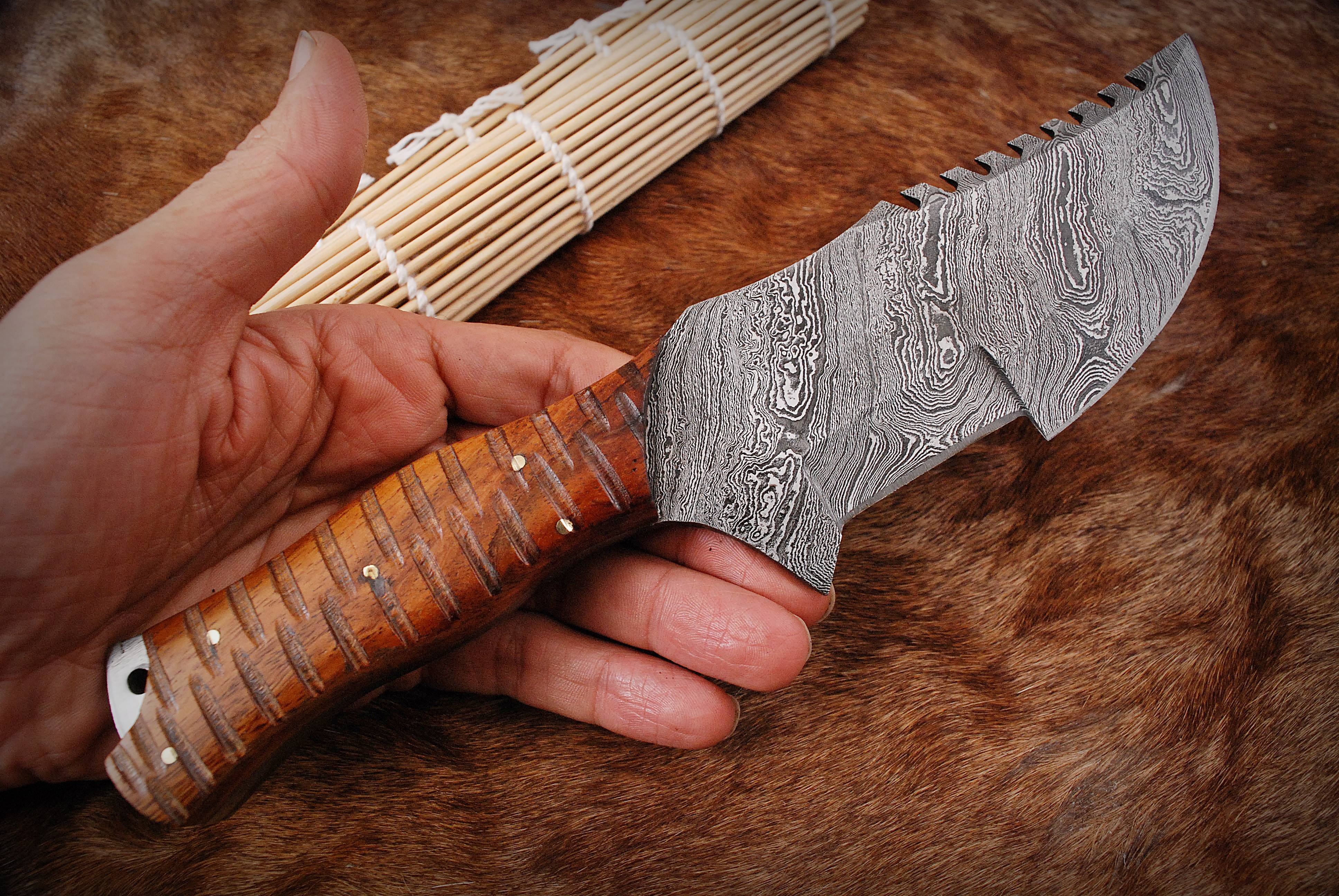 10" Handmade Tracker Fixed Blade Knife Outdoor Hunting Survival Knives - Image 6