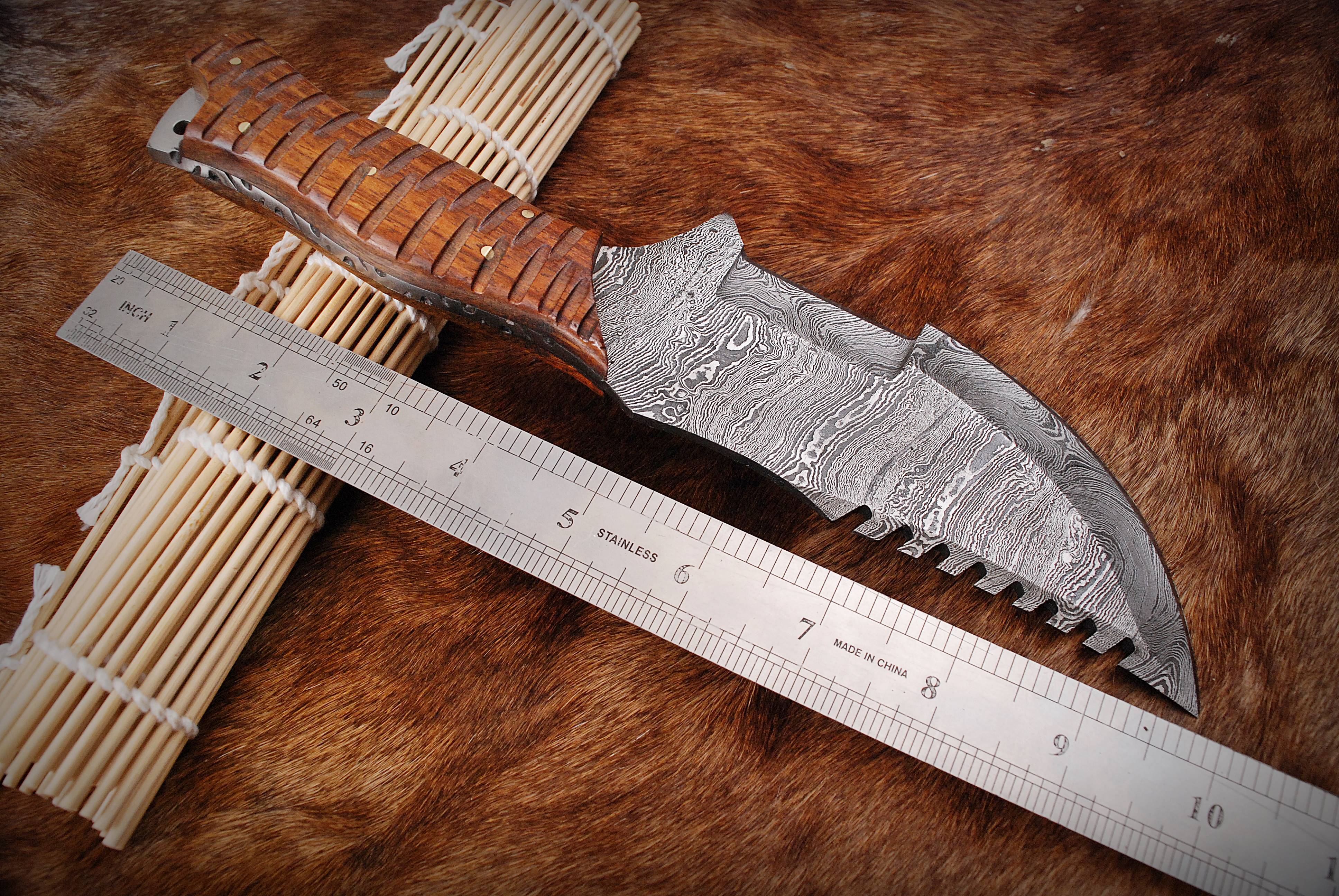 10" Handmade Tracker Fixed Blade Knife Outdoor Hunting Survival Knives - Image 7