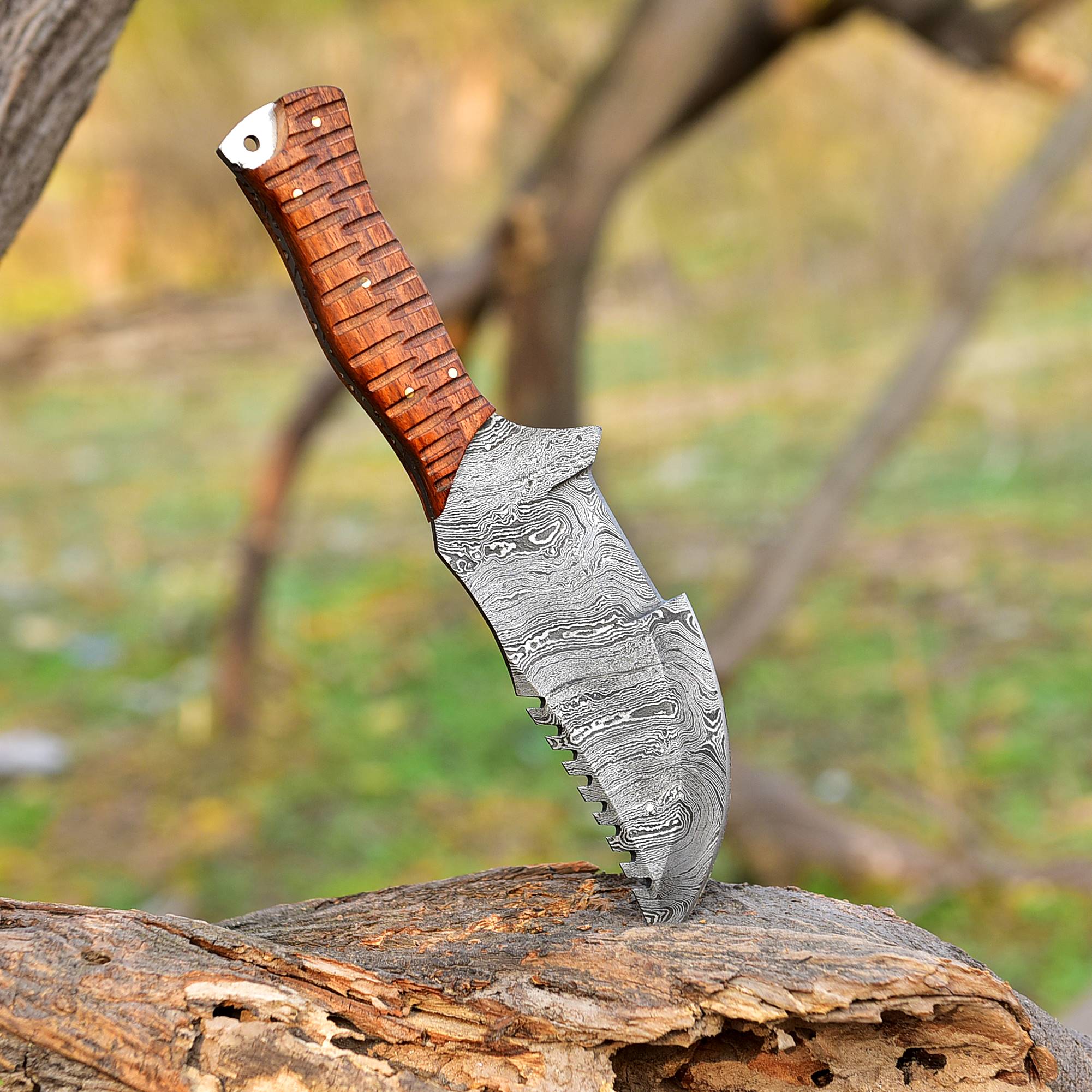 10" Handmade Tracker Fixed Blade Knife Outdoor Hunting Survival Knives - Image 9