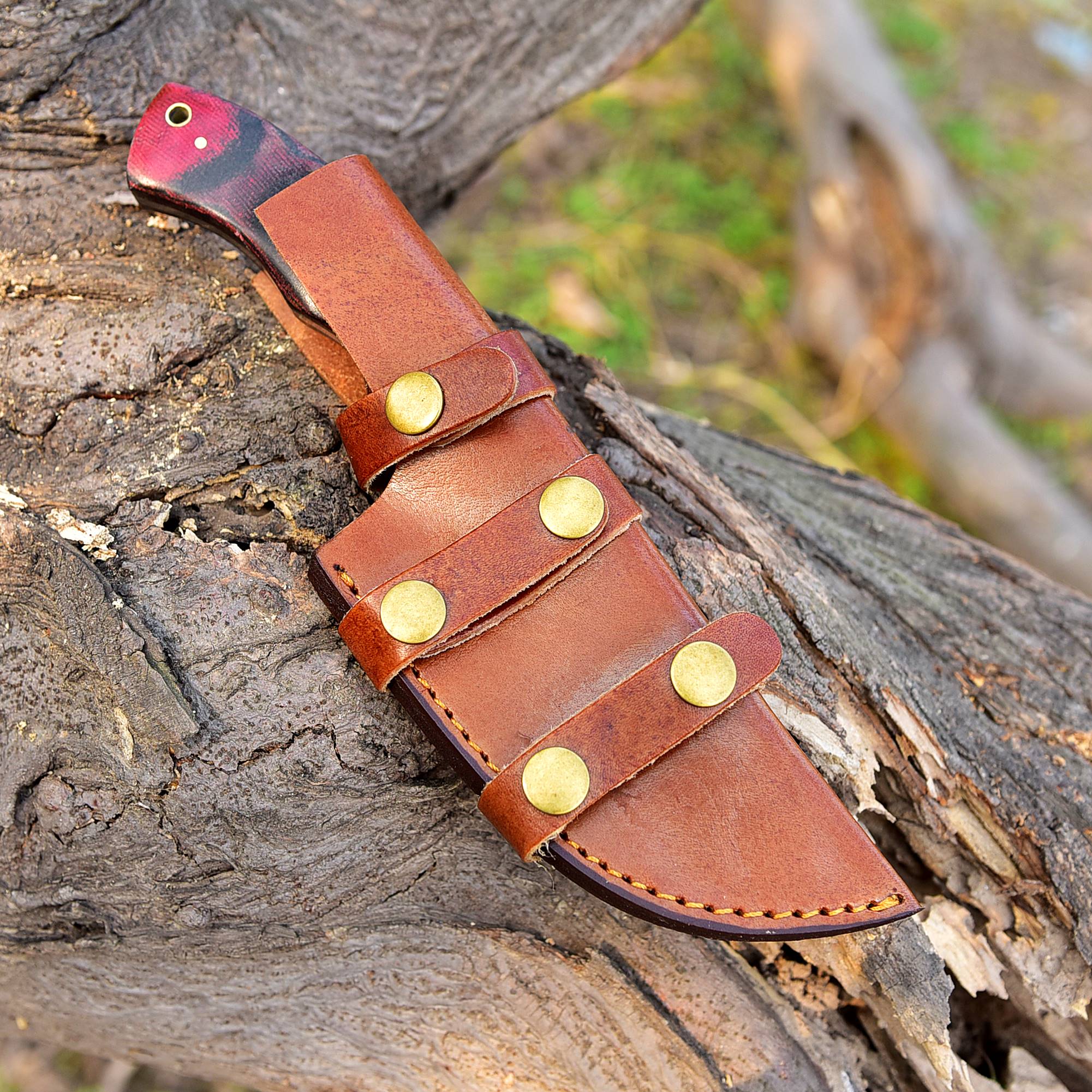 10 in Handmade Damascus steel knife Buck Hunting Knife G10 Micarta Handle - Image 5