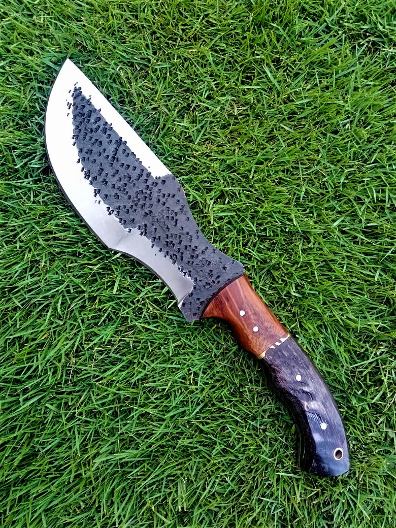11" Tactical Outdoor Survival knife Carbon Steel Fixed Blade Tracker knives Ram Horn & wood Handle x-235 - Image 6