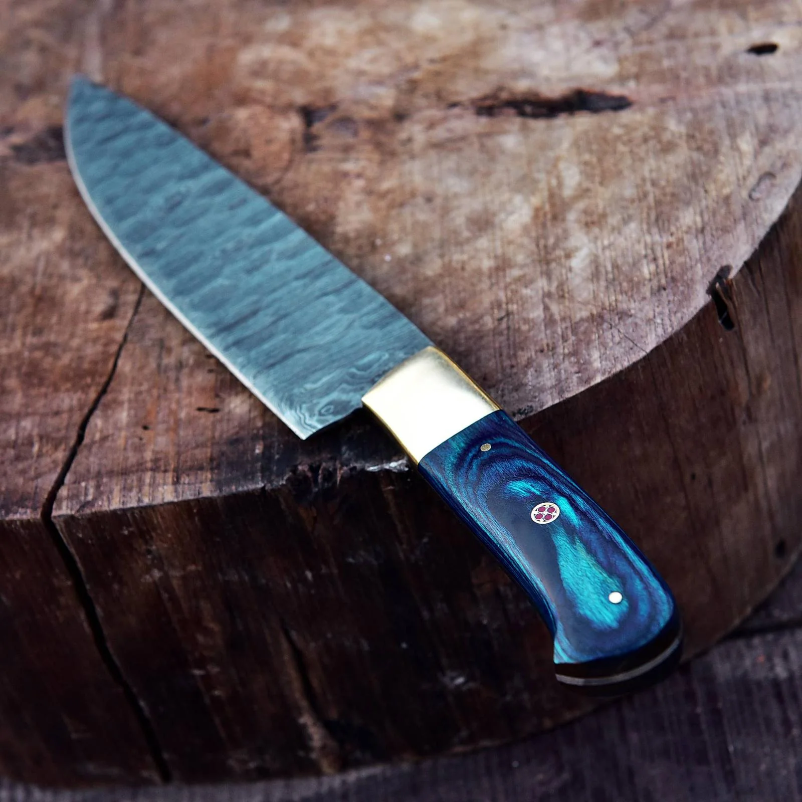 12' Chef Knife forged Damascus steel Kitchen knives wood handle x-16 - Image 4