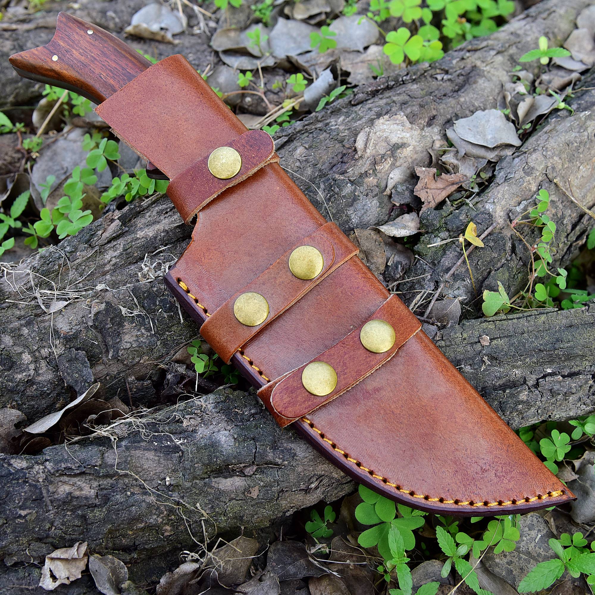 12" Custom Handmade Forged Damascus Steel Hunting Tracker Fix Blade Knife Full Tang - Image 5