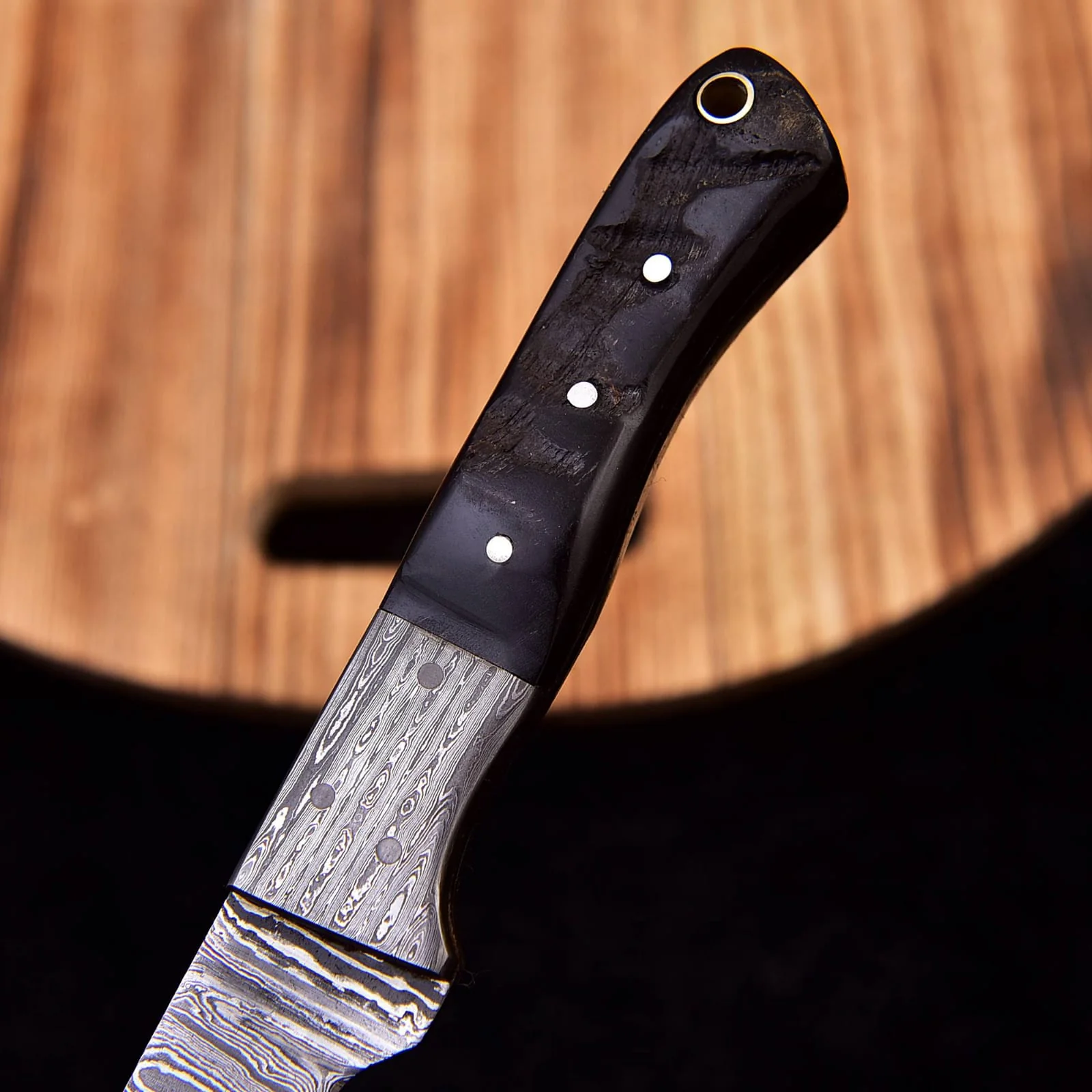 12" Damascus Fillet Chef Knife Ram Horn Handle Damascus Bolster - Image 3