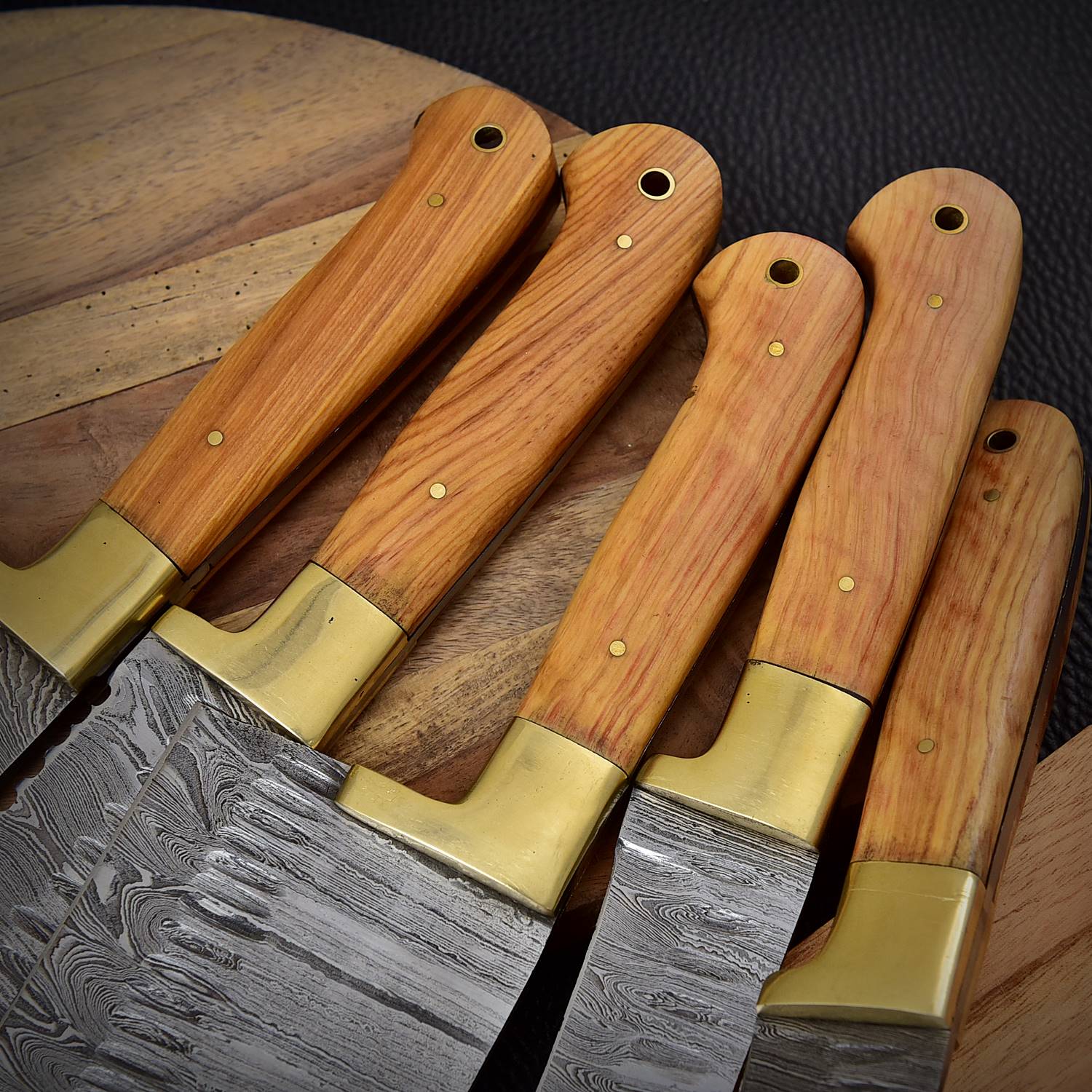 5 Piece Handmade Chef Set, 5 Piece Damascus Steel Knife Set, Kitchen Knife Set - Image 3
