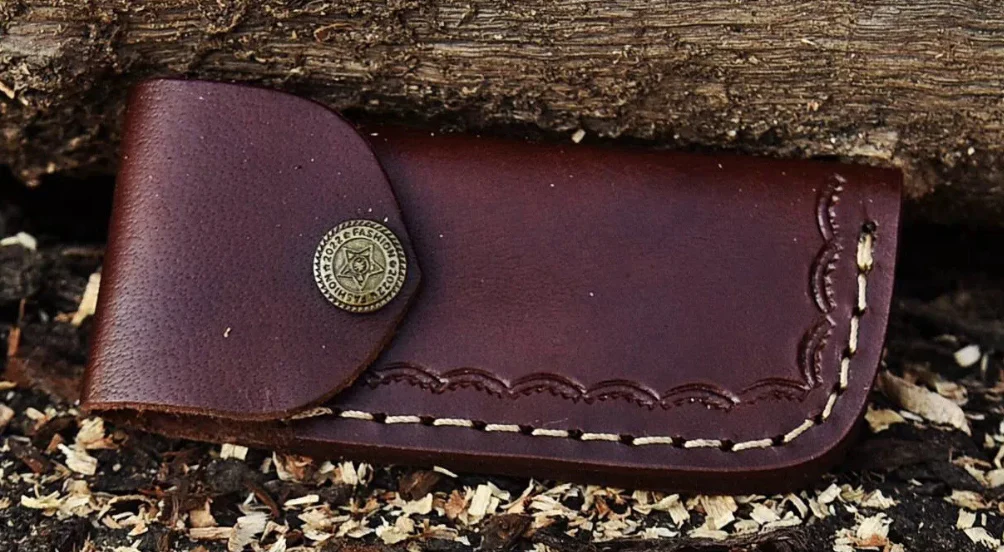 7" Handmade Forged Damascus Pocket Knife - Folding Blade Knife - Bone Handle - Image 6