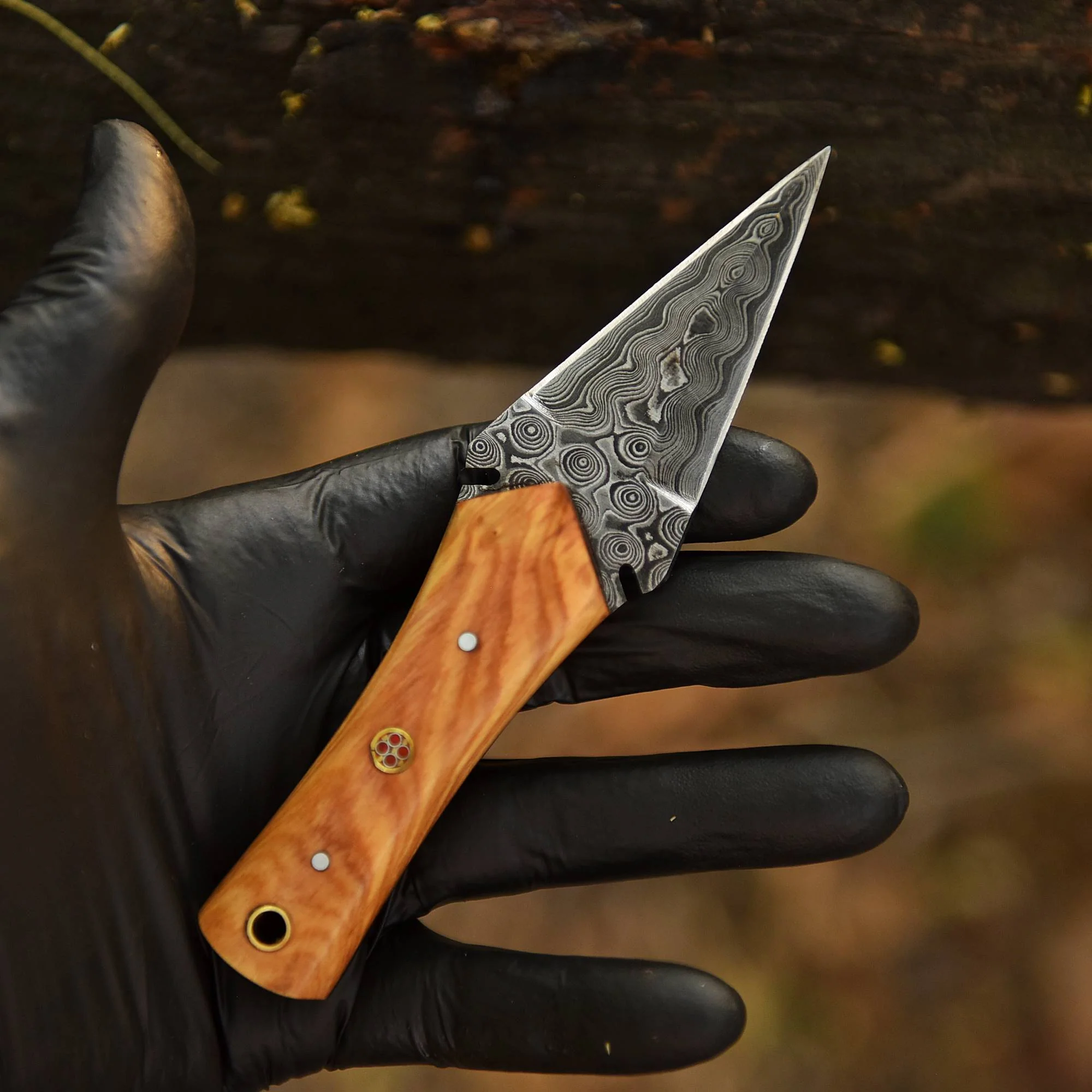 Adventure Hand Forged Damascus Steel Double Edge Blade Dagger Knife - Image 3