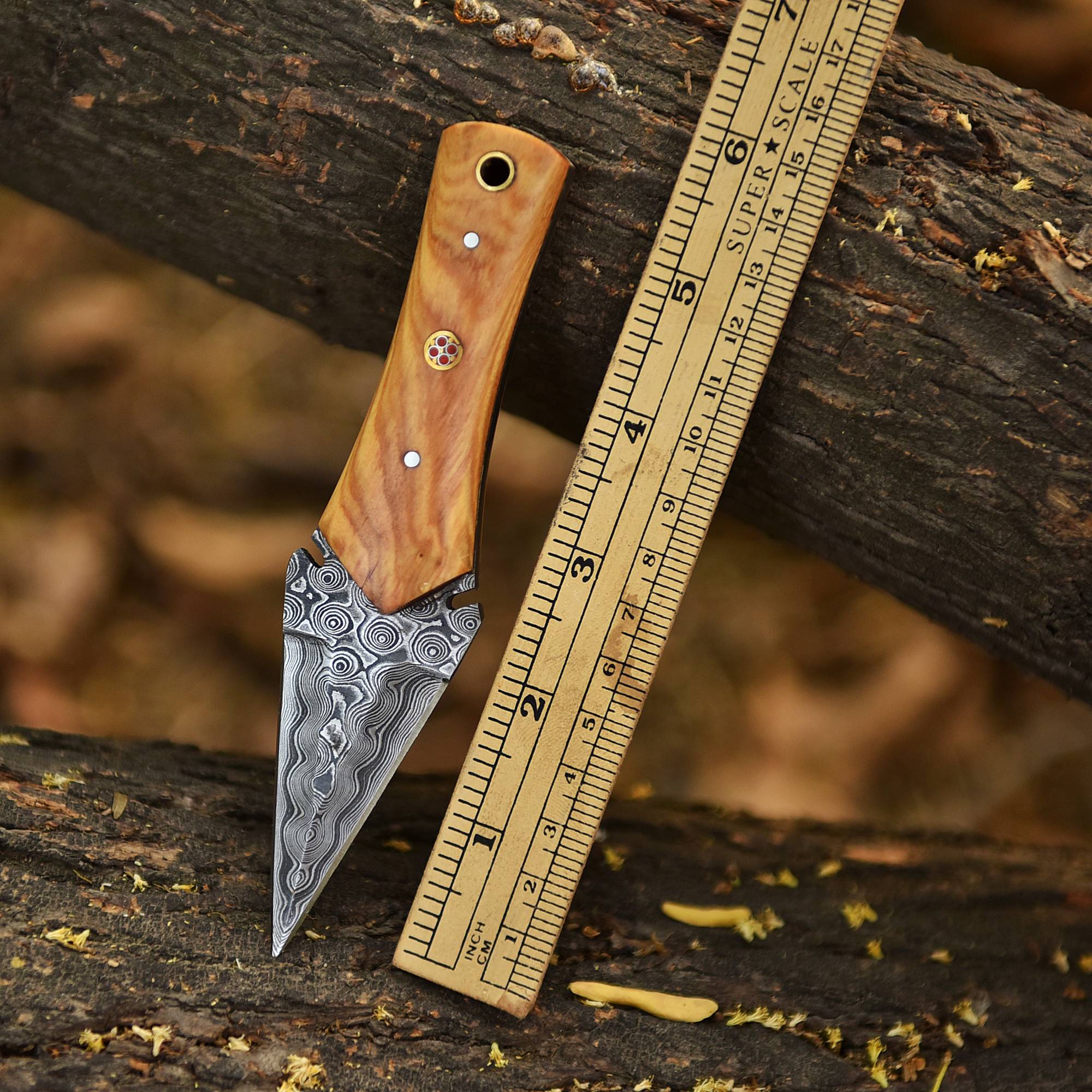 Adventure Hand Forged Damascus Steel Double Edge Blade Dagger Knife - Image 4