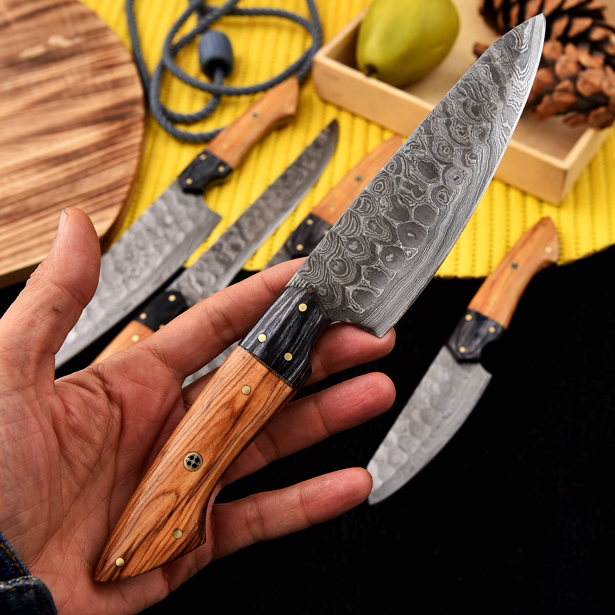 Artisan Handmade Damascus Steel Chef Knife - Professional Grade Culinary Tool X-220 - Image 5