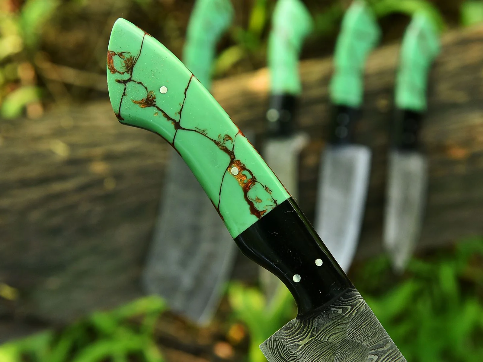 Best Knife Set-Handmade Damascus Professional Chef Knife Set - 5 Pieces Forged Kitchen Knife Set x-135 - Image 4