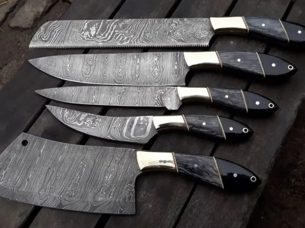 Chef Knife Set 5 Pcs Professional Forged Japanese Damascus Steel Blades Kitchen Knives Set Birthday Gift Thanksgiving Gifts - Image 3