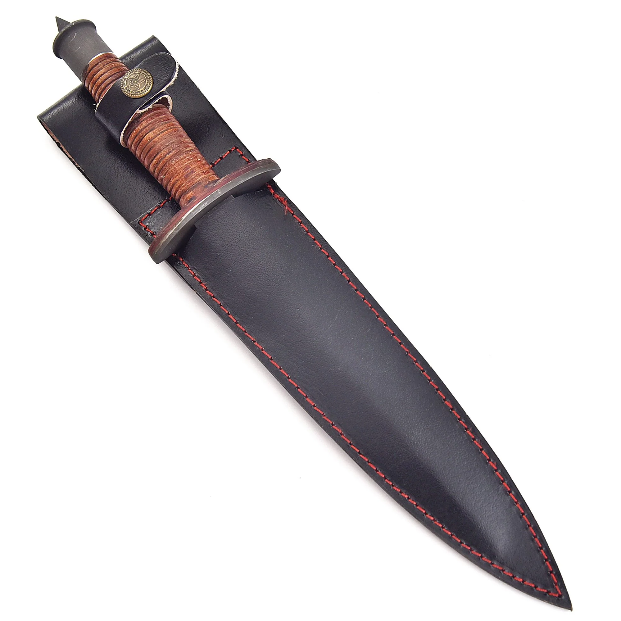 Classic Vintage Military Inspired V-42 Double Edge Dagger Leather Handle - Image 6