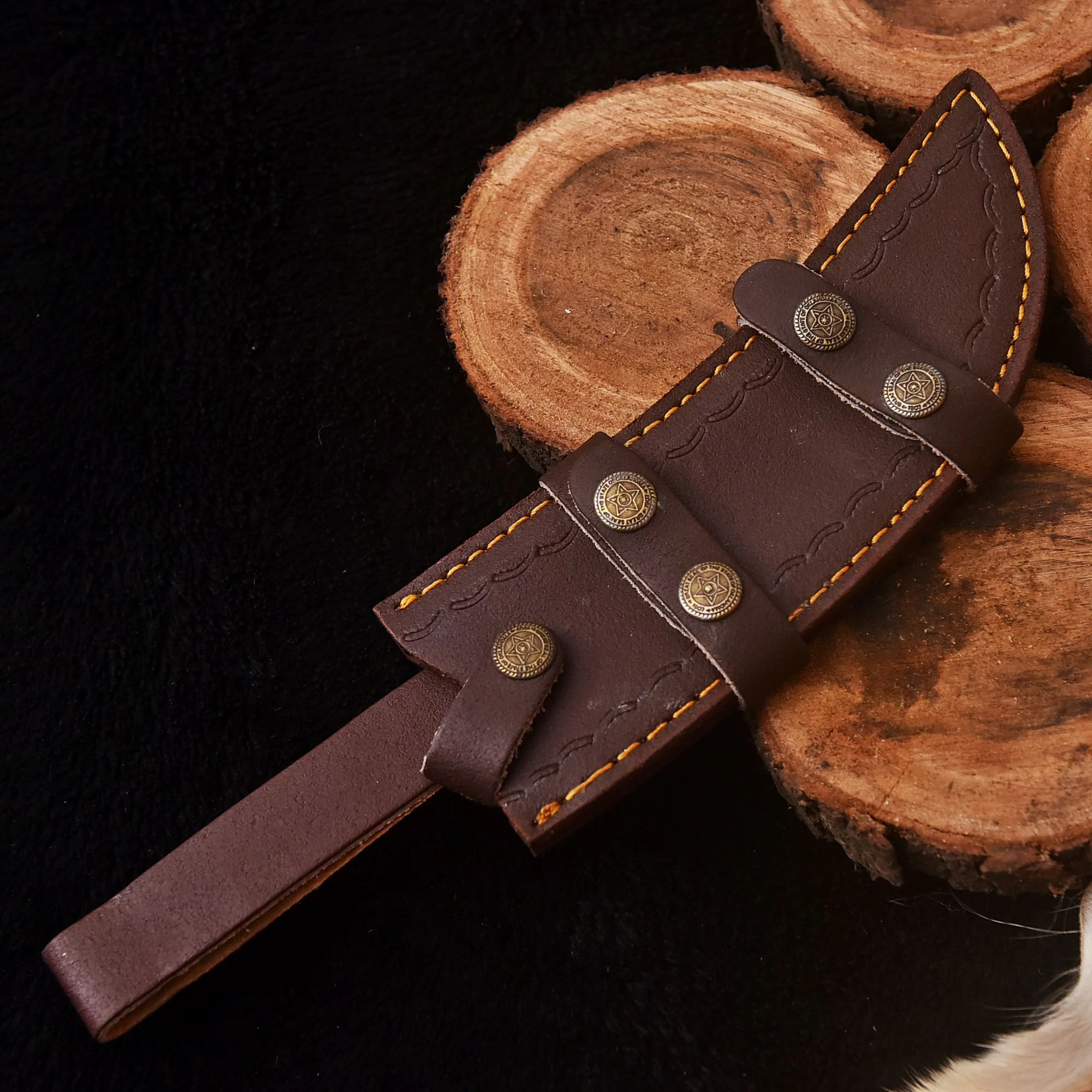 Classic Vintage Style Handcrafted Fixed Blade Leather Knife Sheath EDC - Image 3