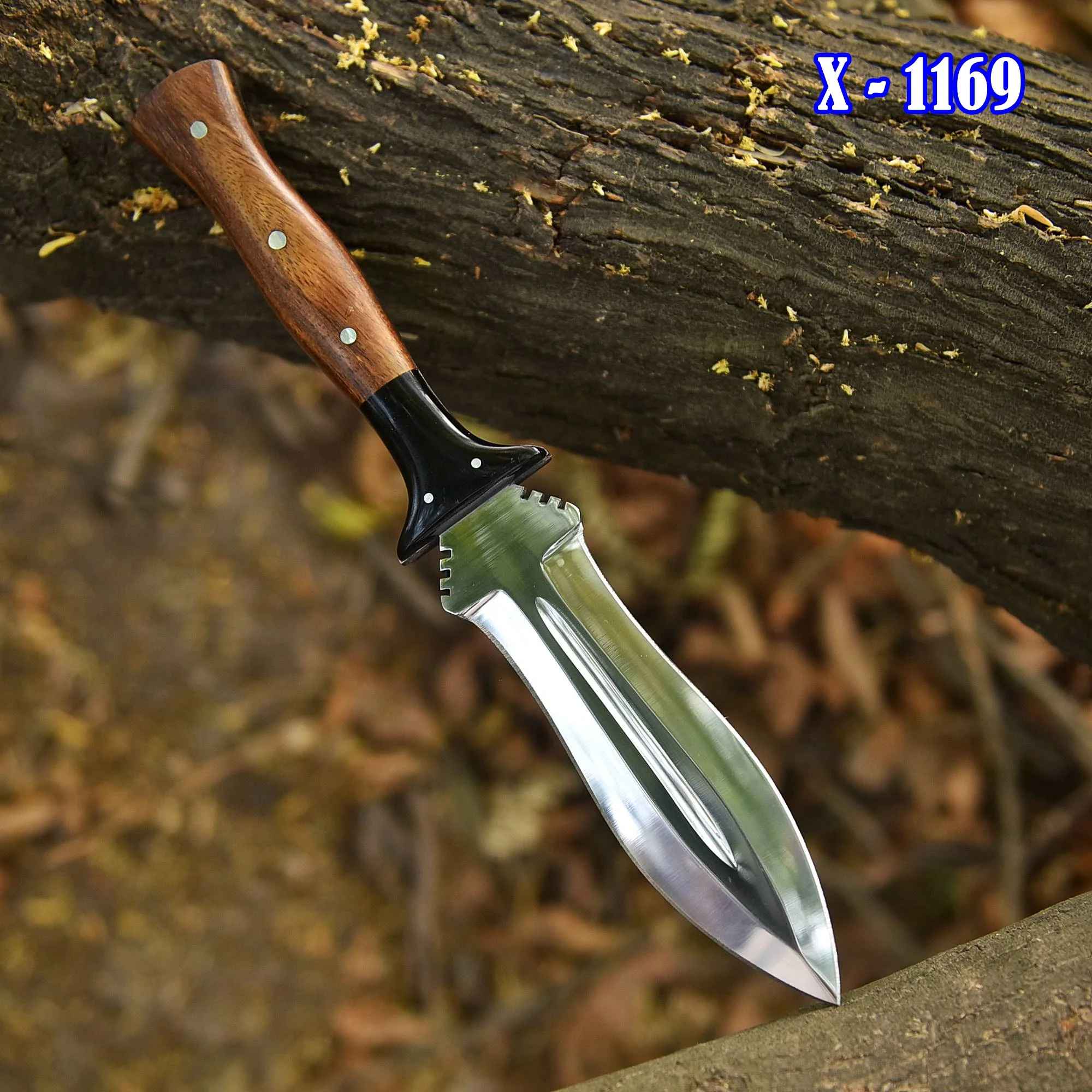 Collector’s Edition Double Edge Hunting Dagger Knife Wood Resin Handle - Image 2