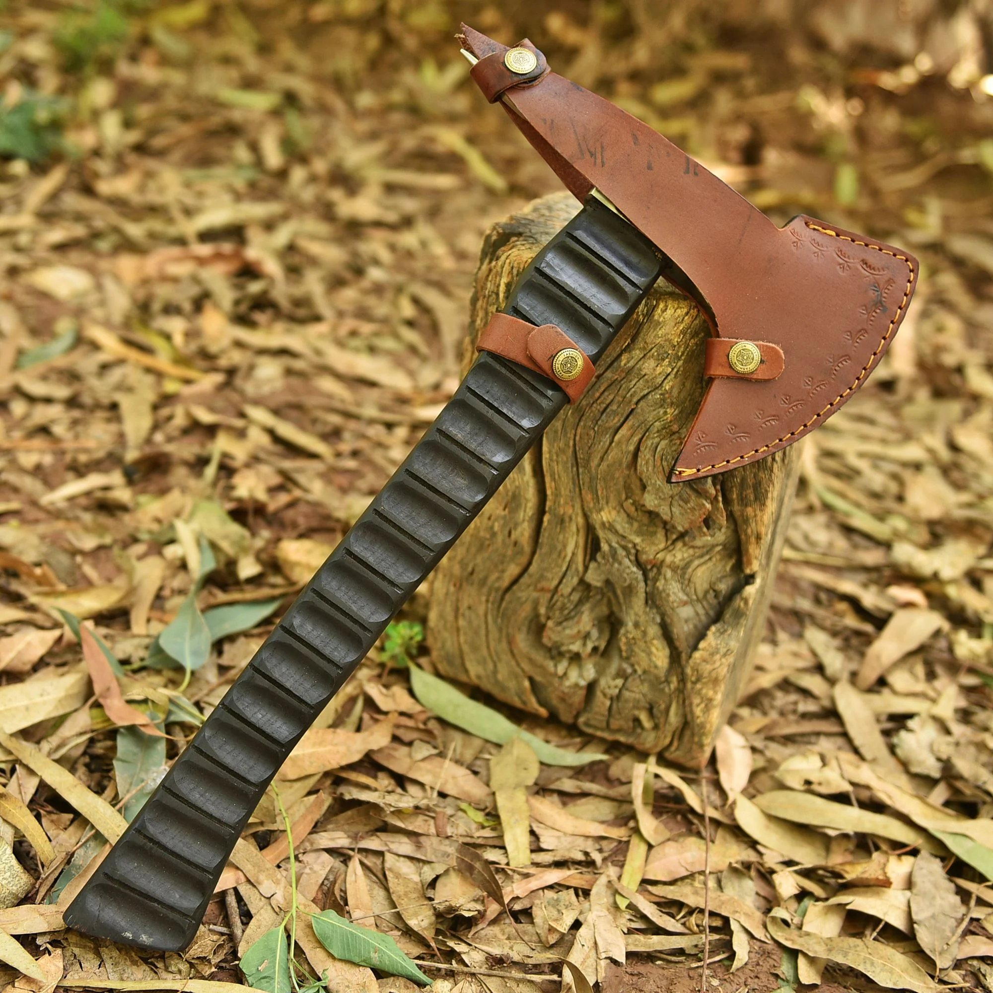 Custom Forged Carbon Steel Viking Axe with Wood , Viking Bearded Camping Axe - Image 5