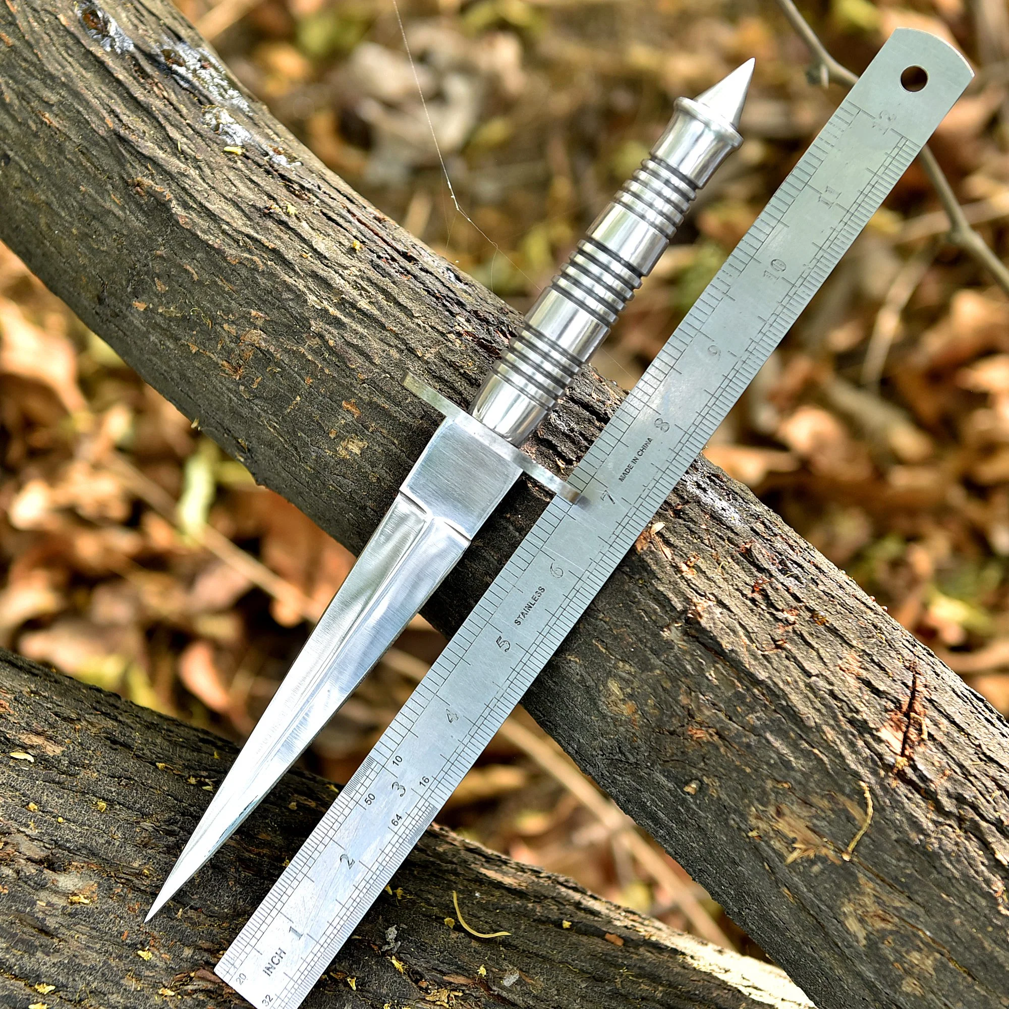 Custom Forged D2 Carbon Steel Dagger Knife High Polish Blade Steel Handle - Image 4