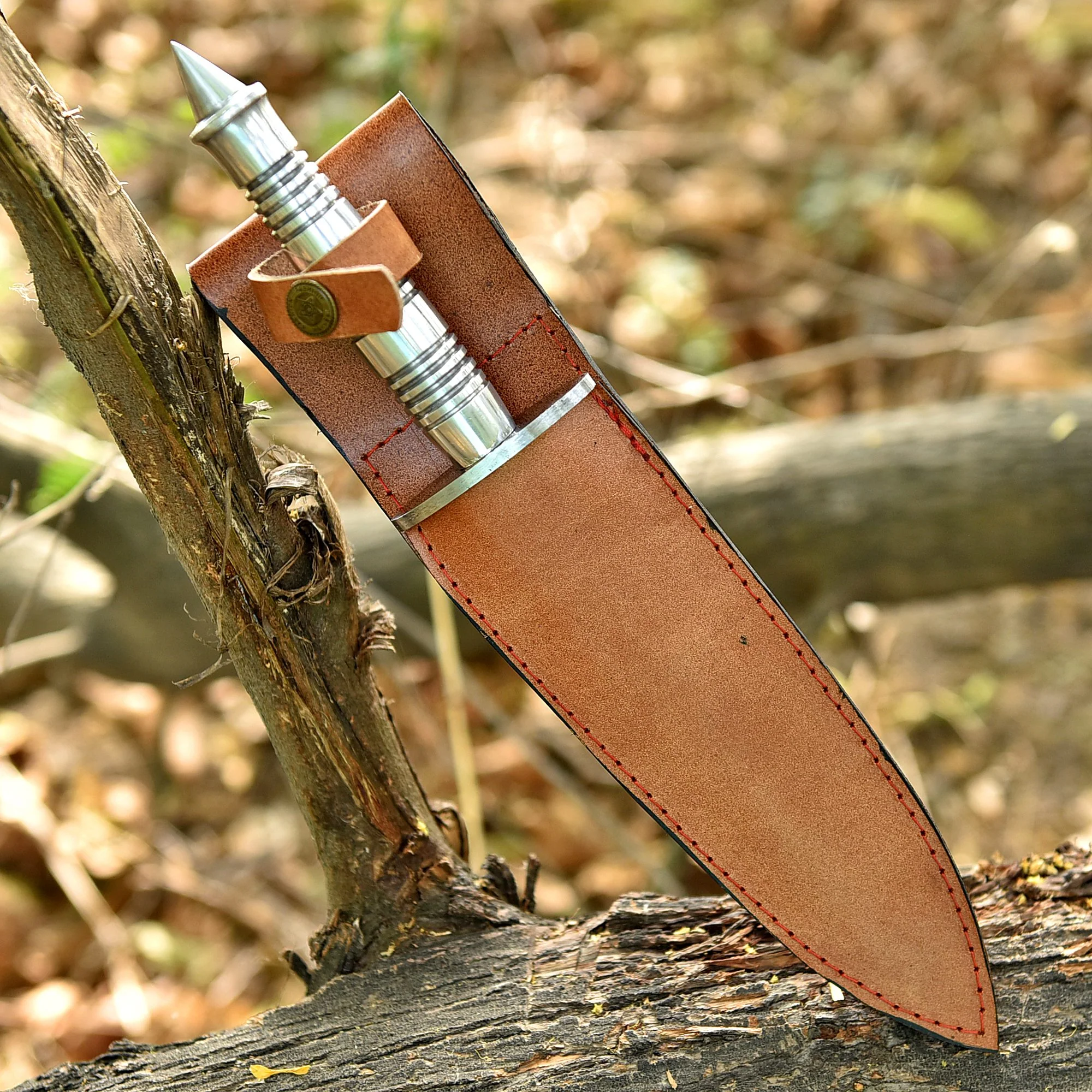 Custom Forged D2 Carbon Steel Dagger Knife High Polish Blade Steel Handle - Image 5