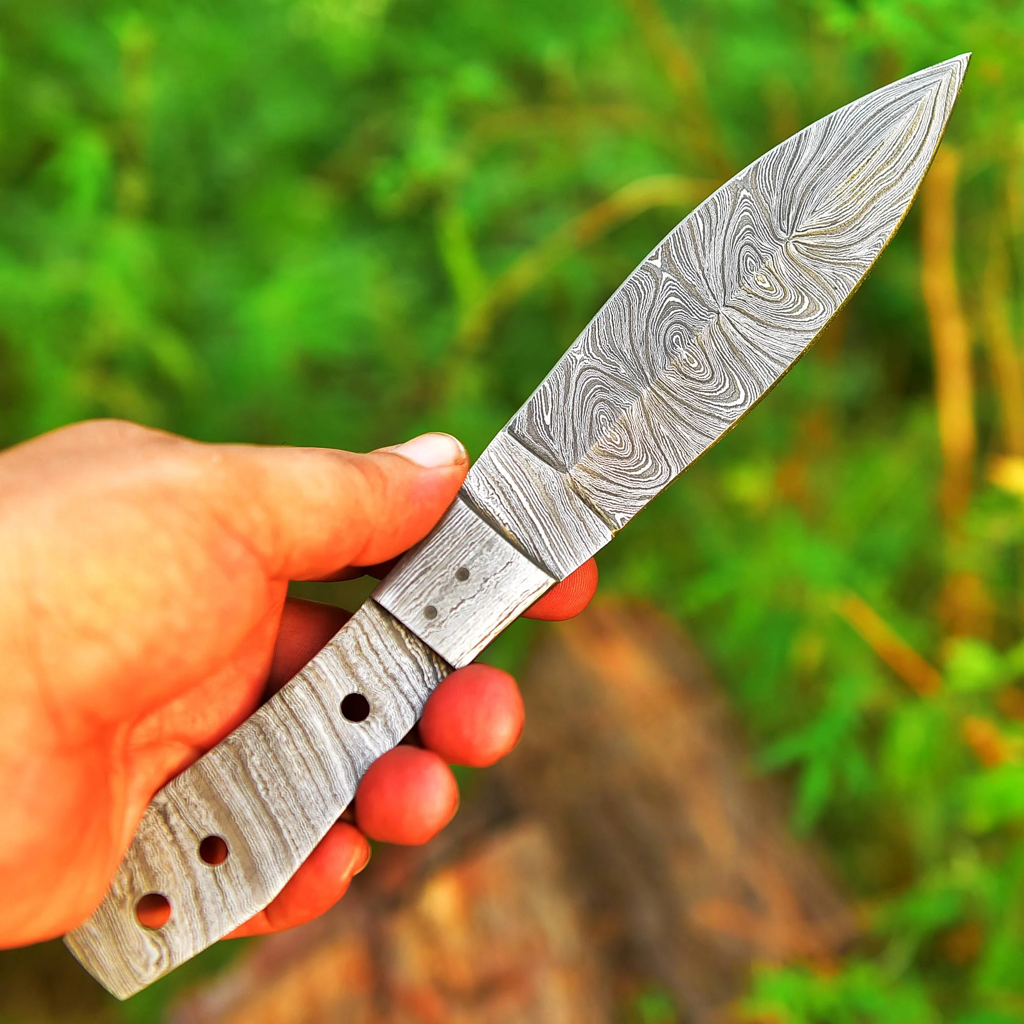 Custom Forged Damascus Steel Full Tang Dagger Knife Blank Blade - Image 4