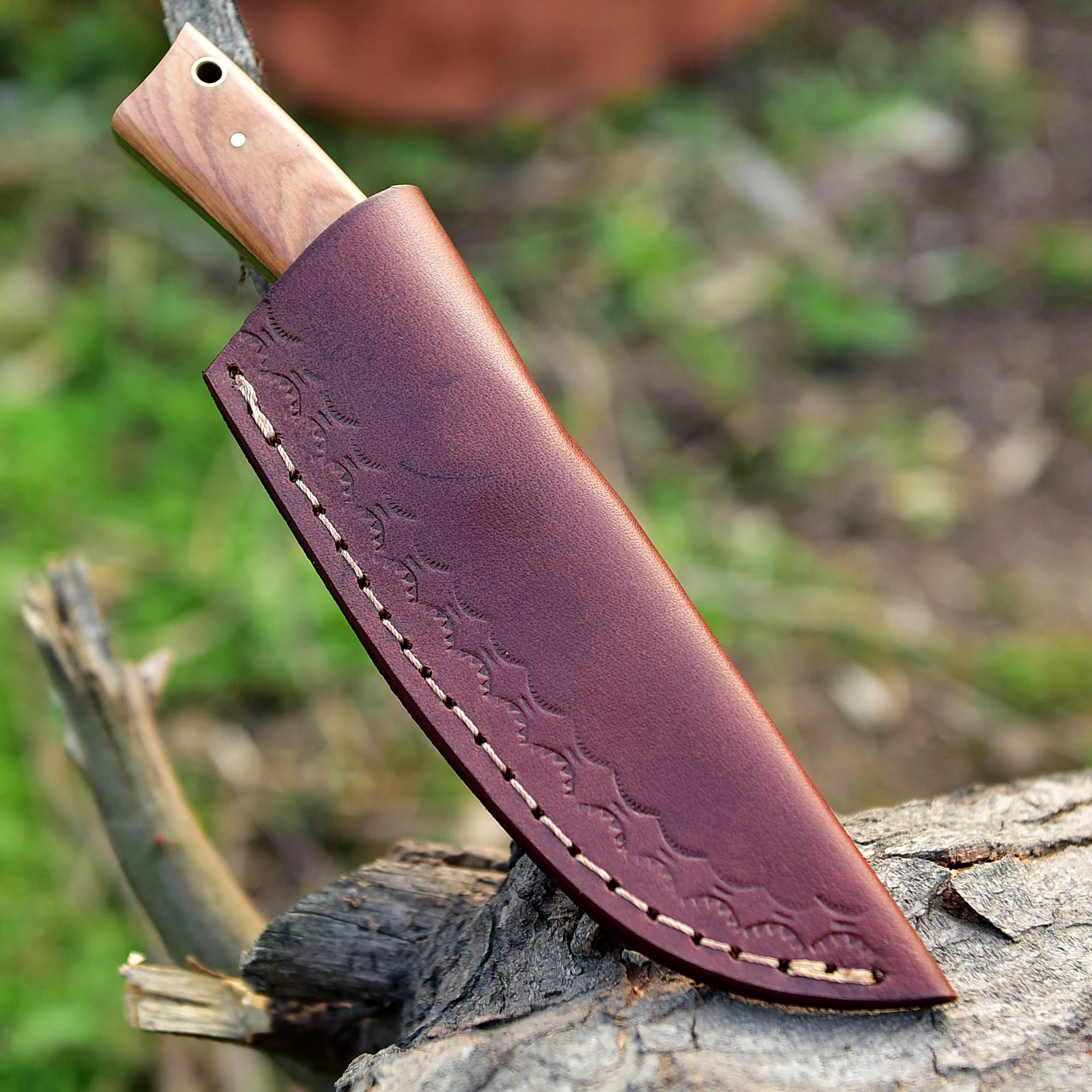 Custom Hand Forged Carbon Steel Full Tang Skinner Knife - Wood Handle x-745 - Image 5