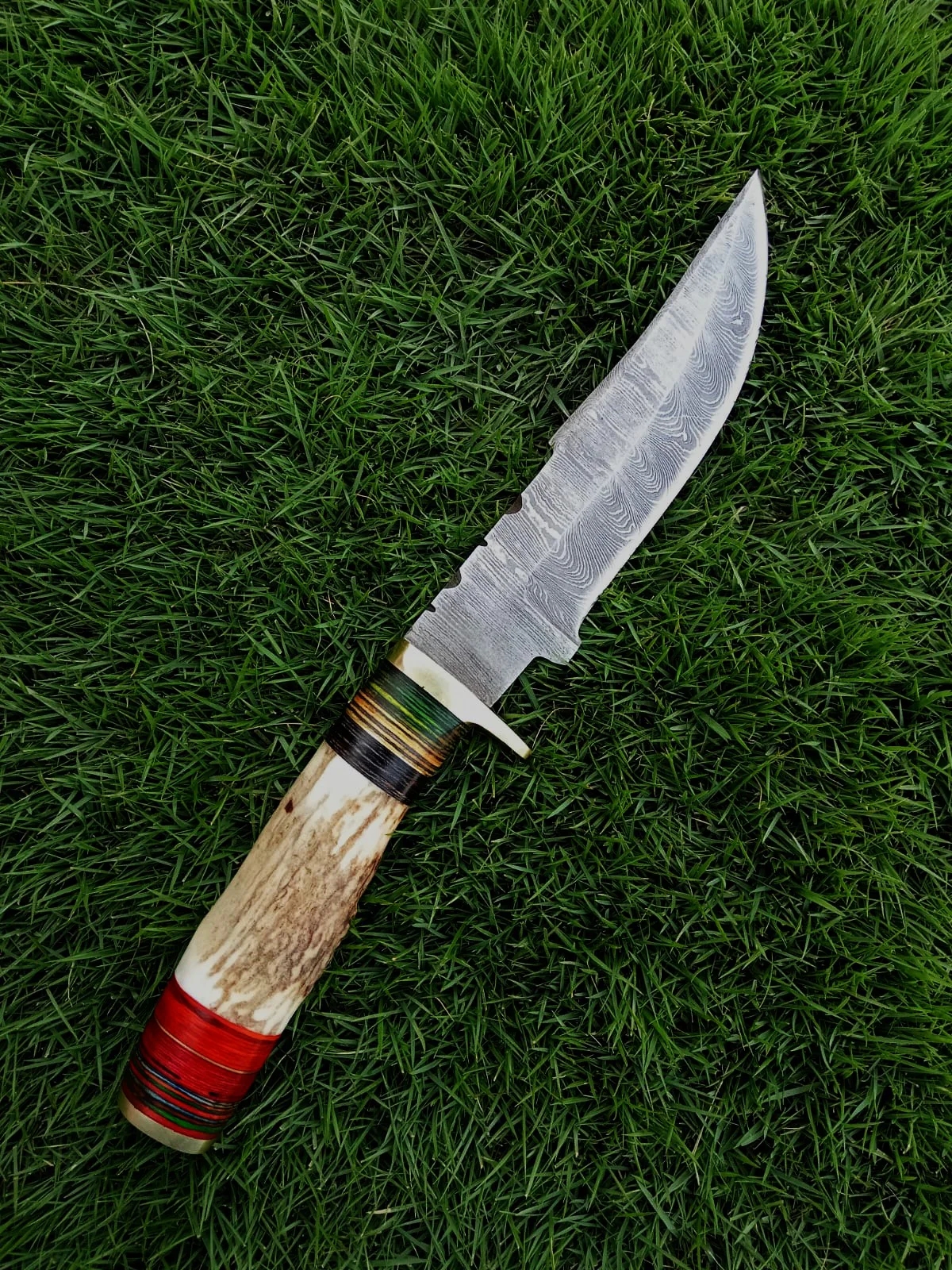 Custom Hand Forged Damascus Steel Adventure Camping EDC Knife Stage Handle - Image 5