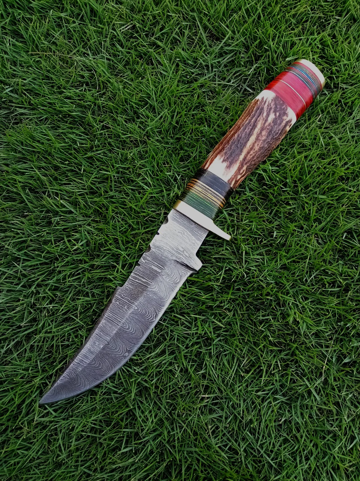 Custom Hand Forged Damascus Steel Adventure Camping EDC Knife Stage Handle - Image 6