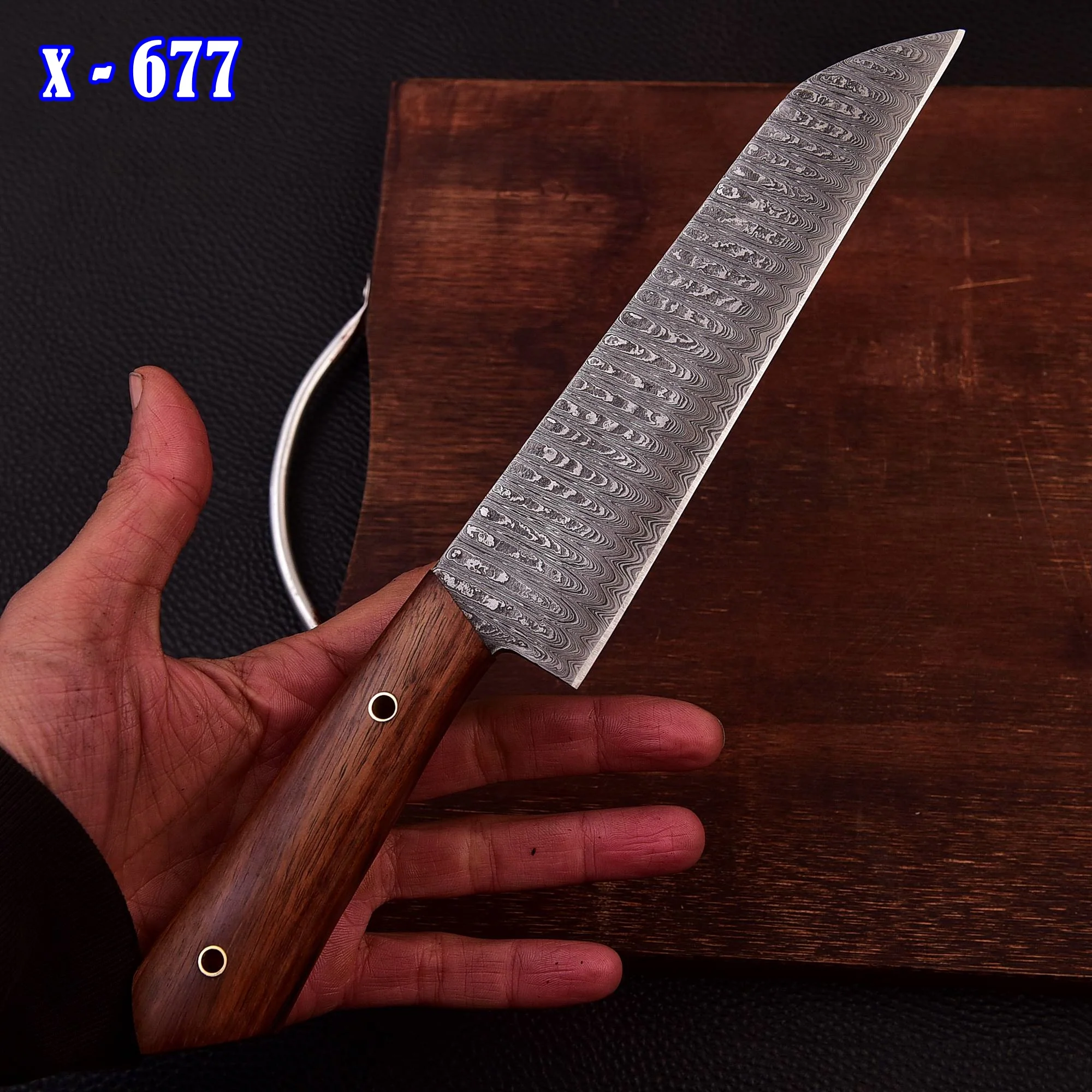 Custom Hand Forged Damascus Steel Blade Chef Knife Kitchen Knife - Image 15