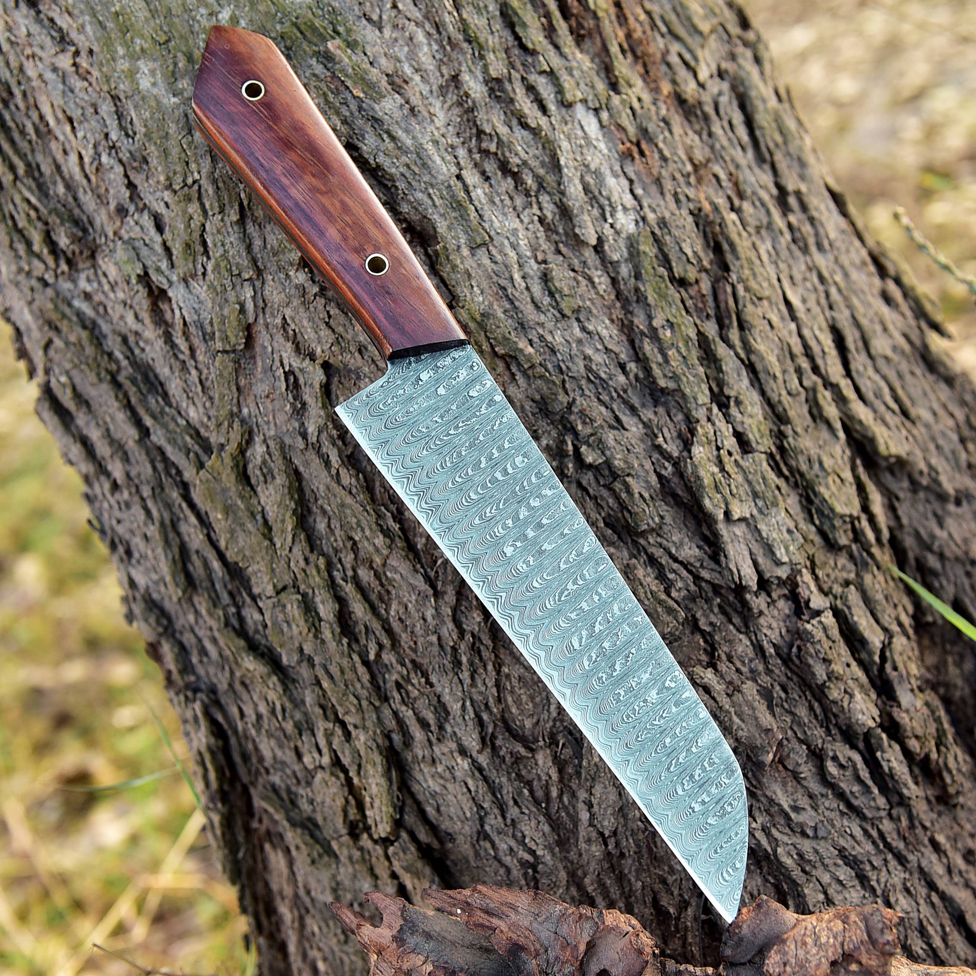 Custom Hand Forged Damascus Steel Blade Chef Knife Kitchen Knife - Image 8
