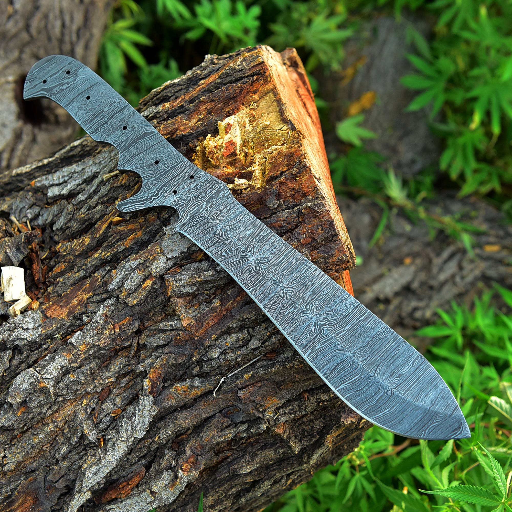 Custom Hand Forged Damascus Steel Chef Kitchen Knife Blank Blade Full Tang - Image 3