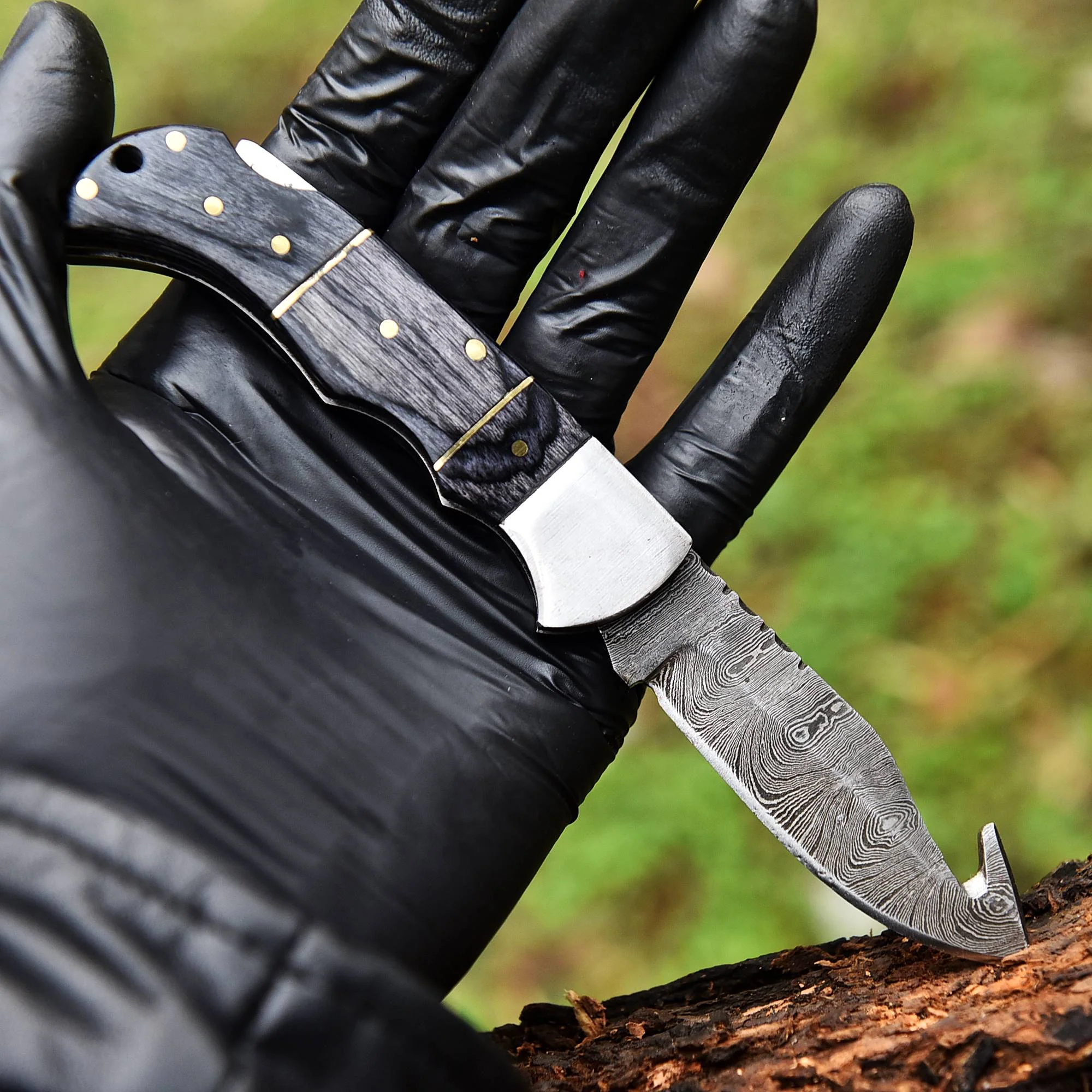 Custom Hand Forged EDC Damascus Steel Blade Folding Blade Pocket Knife - Image 3