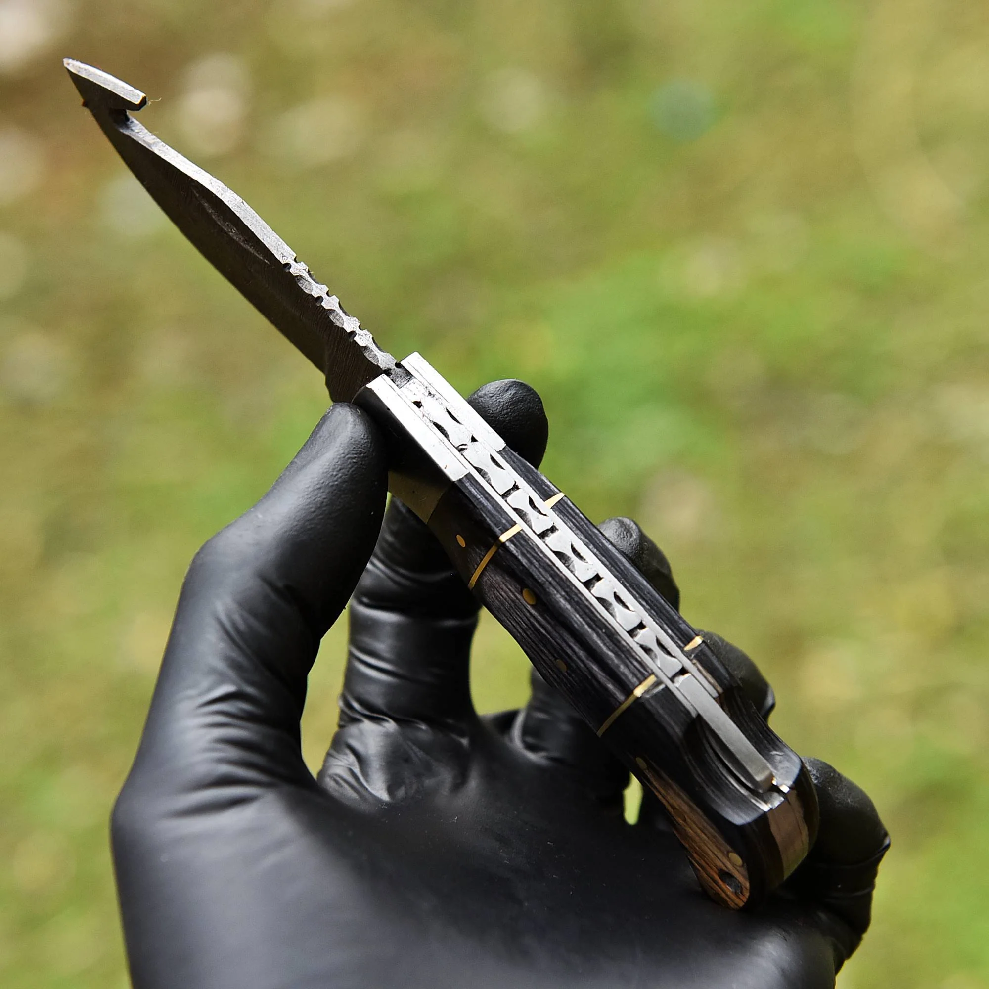 Custom Hand Forged EDC Damascus Steel Blade Folding Blade Pocket Knife - Image 4