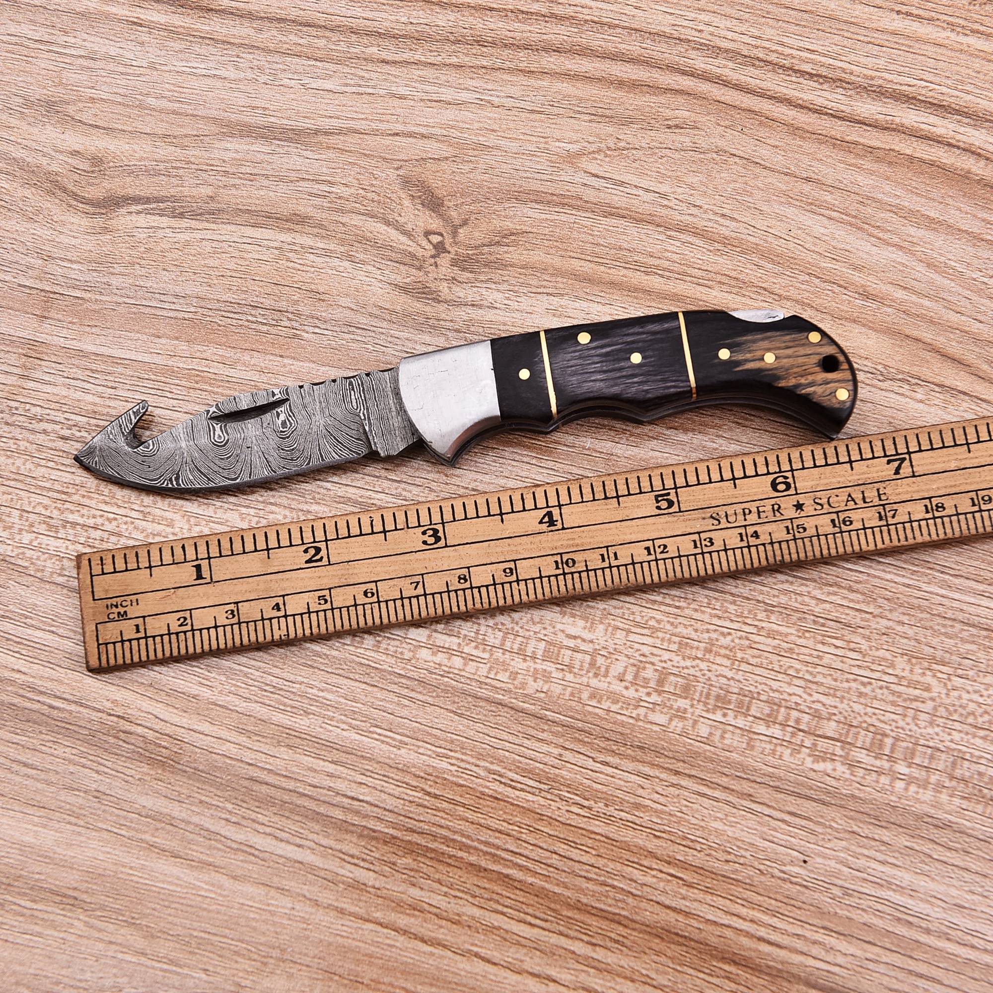 Custom Hand Forged EDC Damascus Steel Blade Folding Blade Pocket Knife - Image 6