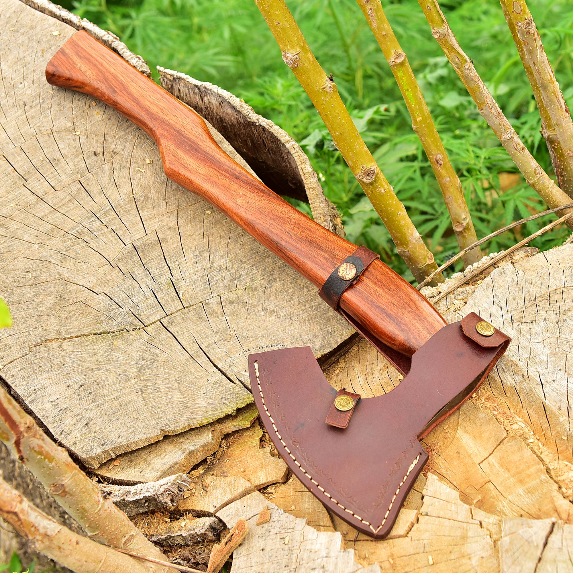 Custom Hand Made Forged Damascus Steel Axe Superb Design Axe Hatchet Tomahawk x-219 - Image 5
