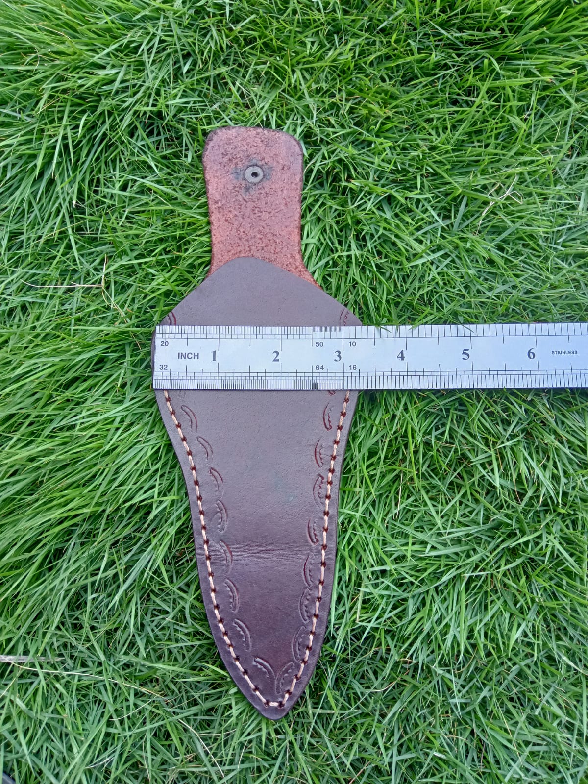 Custom Hand Stitched Full Grain Leather Fixed Blade Boot Knife Sheath - Image 4