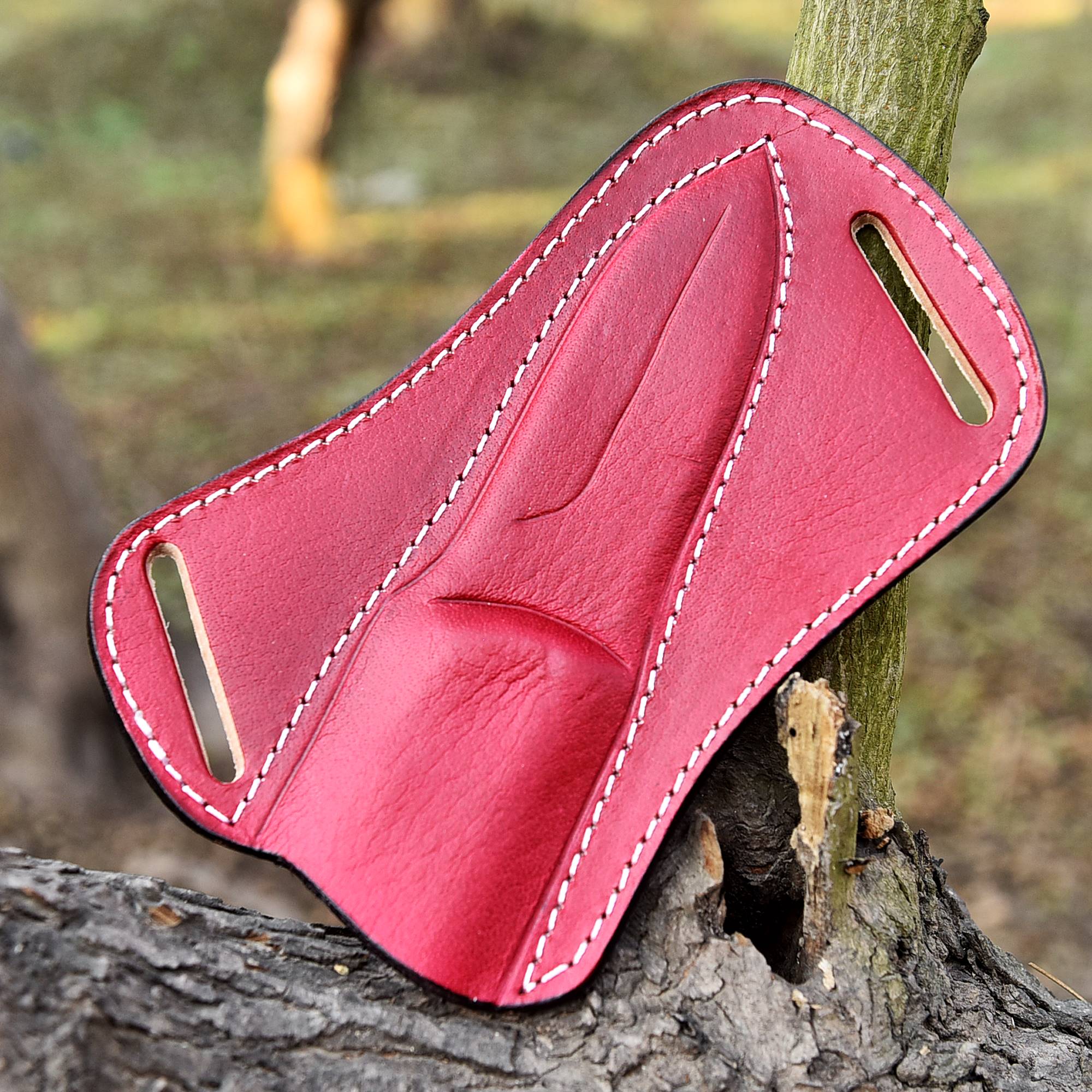 Custom Hand Stitched Top Grain Leather Fixed Blade Leather Sheath - Image 2