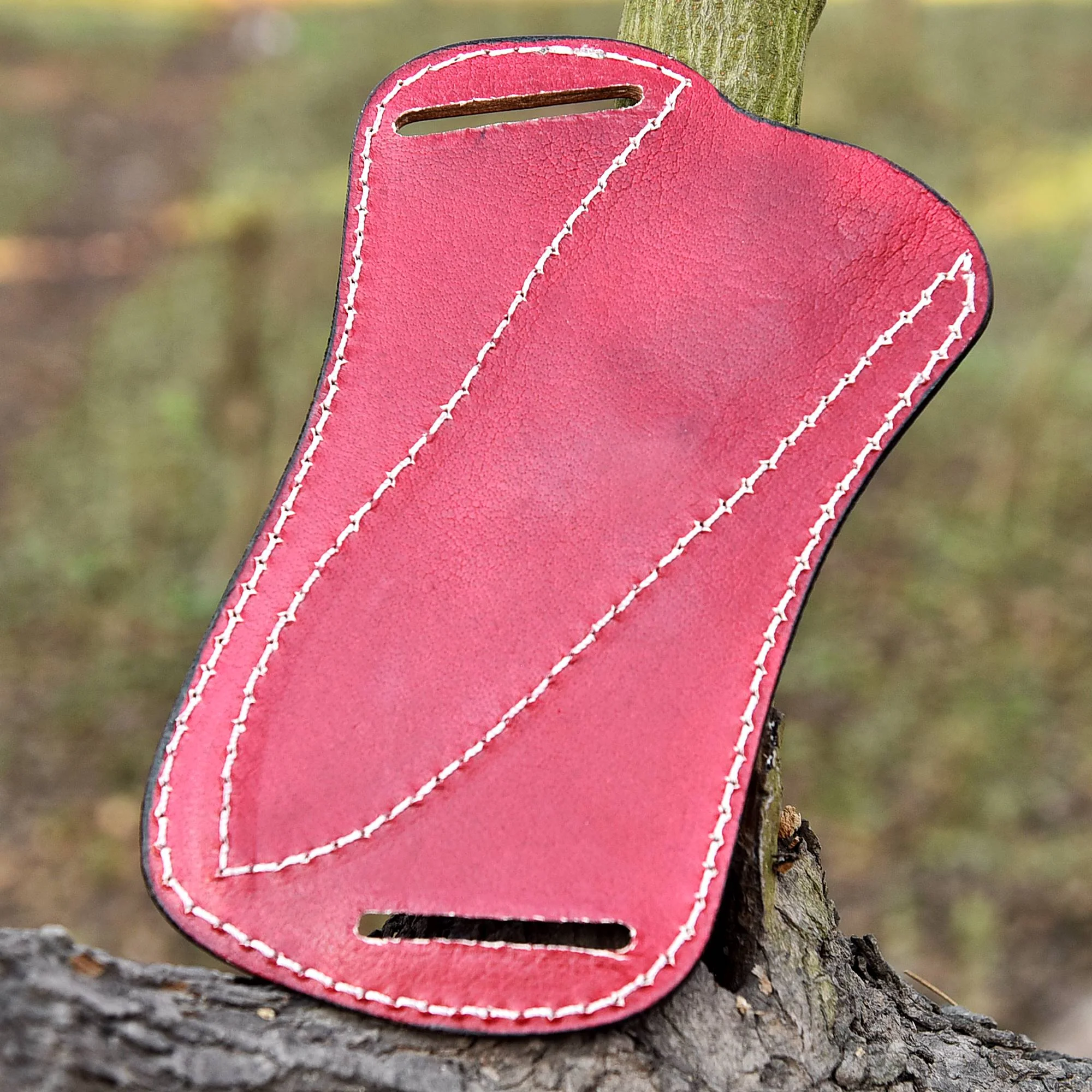 Custom Hand Stitched Top Grain Leather Fixed Blade Leather Sheath - Image 3