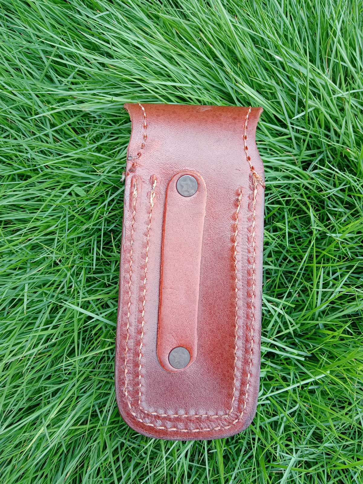 Custom Hand Stitched Top Grain Leather Folding Knife Engraved Sheath - Image 5