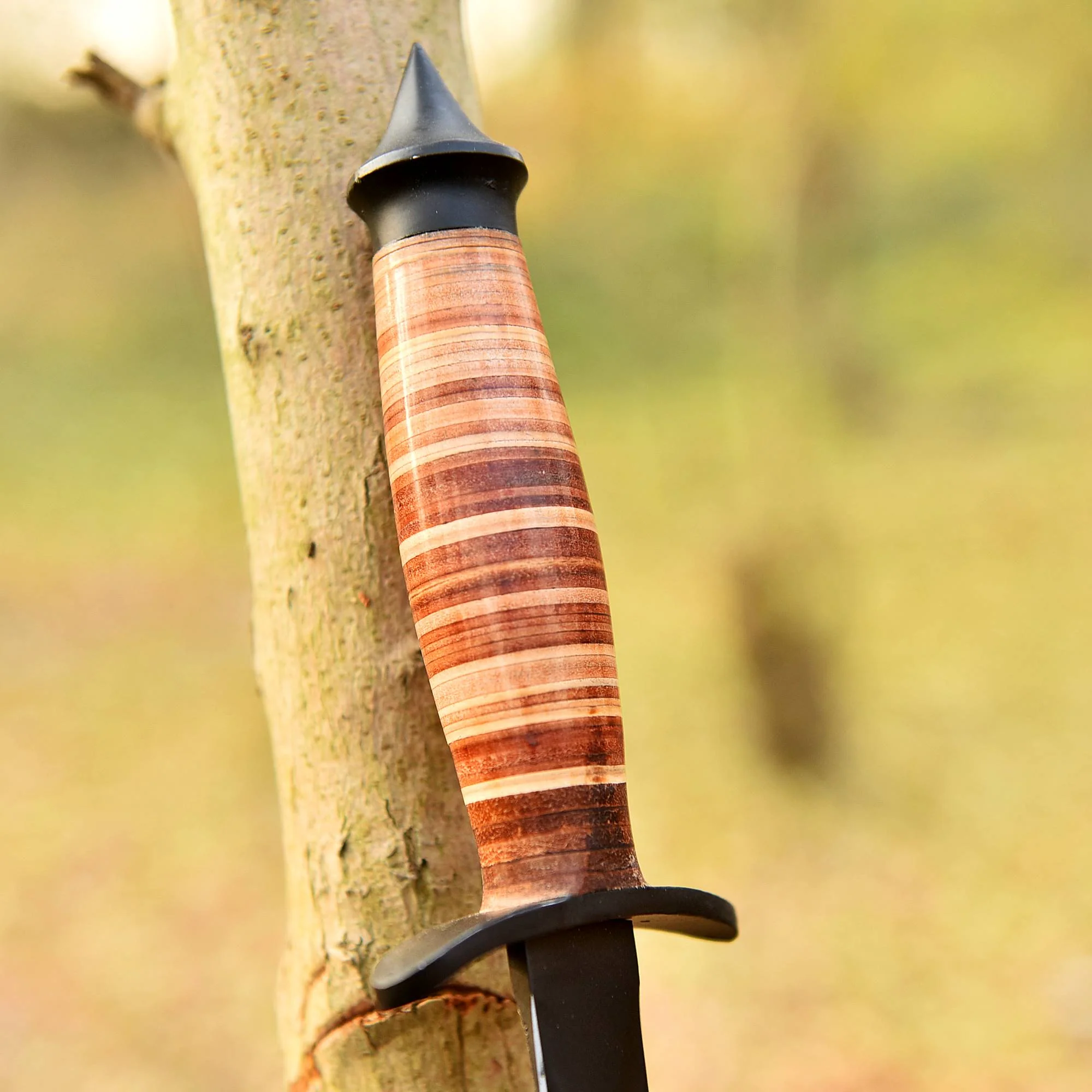Custom Handmade 1050 Carbon Steel Powder Coat Blade Double Edge Dagger Knife - Image 2