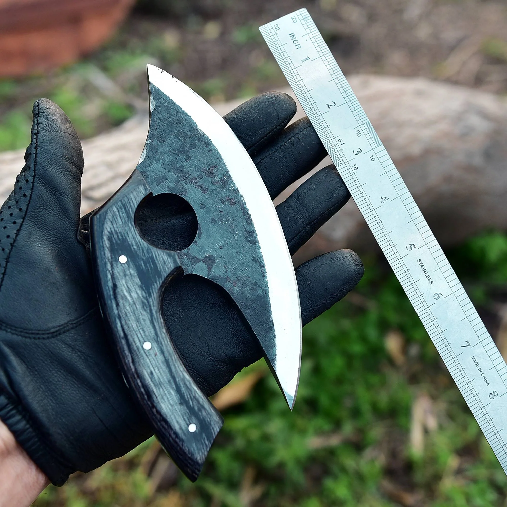 Custom Handmade Carbon Steel Alaska Ulu Knife - Full tang x-742 - Image 4