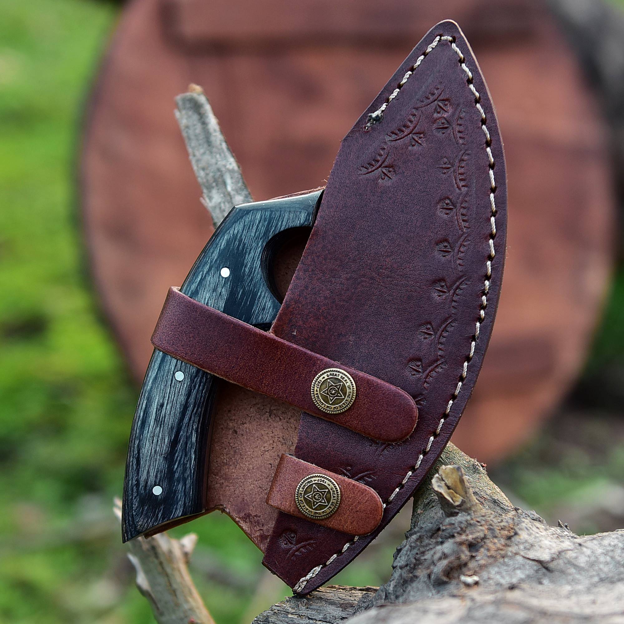 Custom Handmade Carbon Steel Alaska Ulu Knife - Full tang x-742 - Image 5