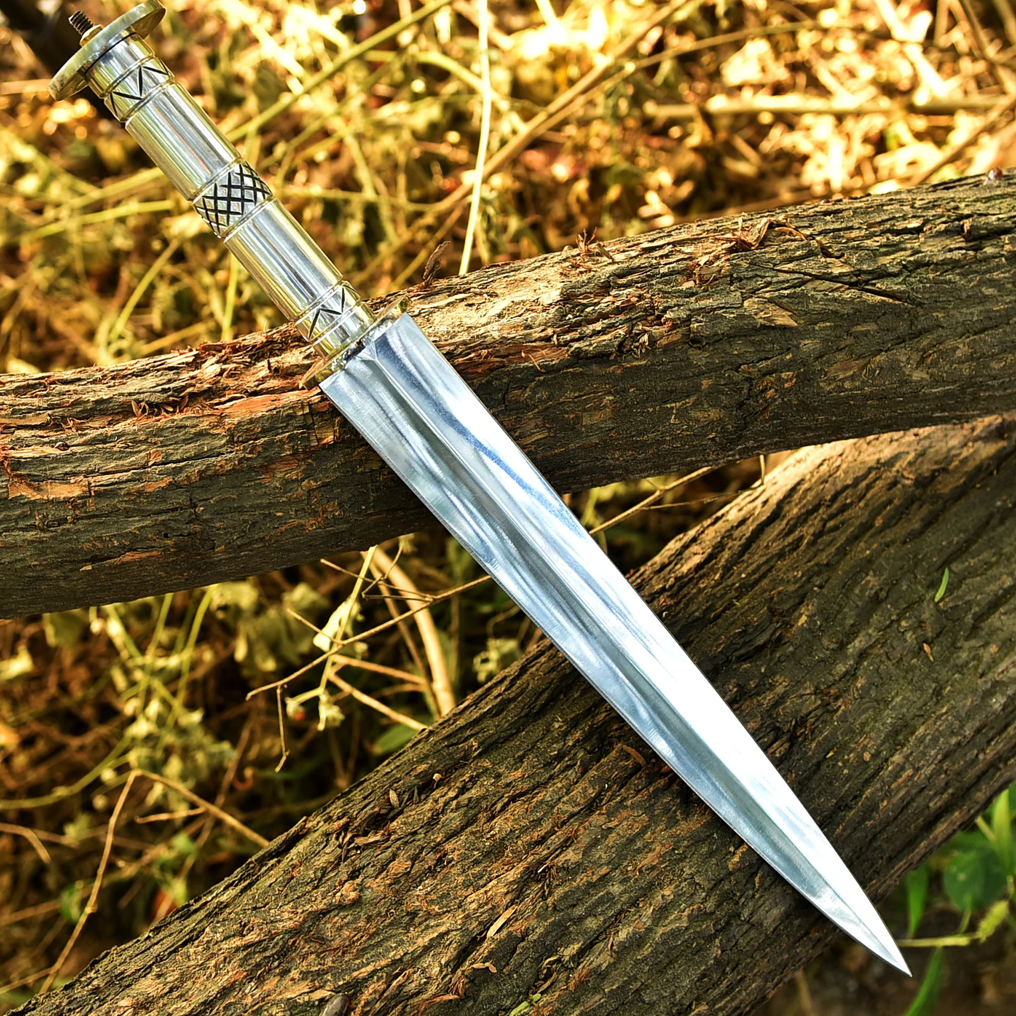 Custom Handmade Carbon Steel Dagger Knife 18" Full Tang Fixed Blade - Image 2