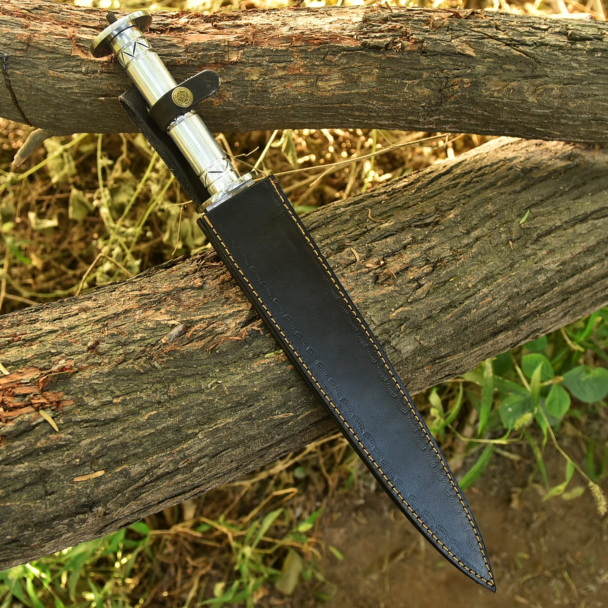 Custom Handmade Carbon Steel Dagger Knife 18" Full Tang Fixed Blade - Image 5