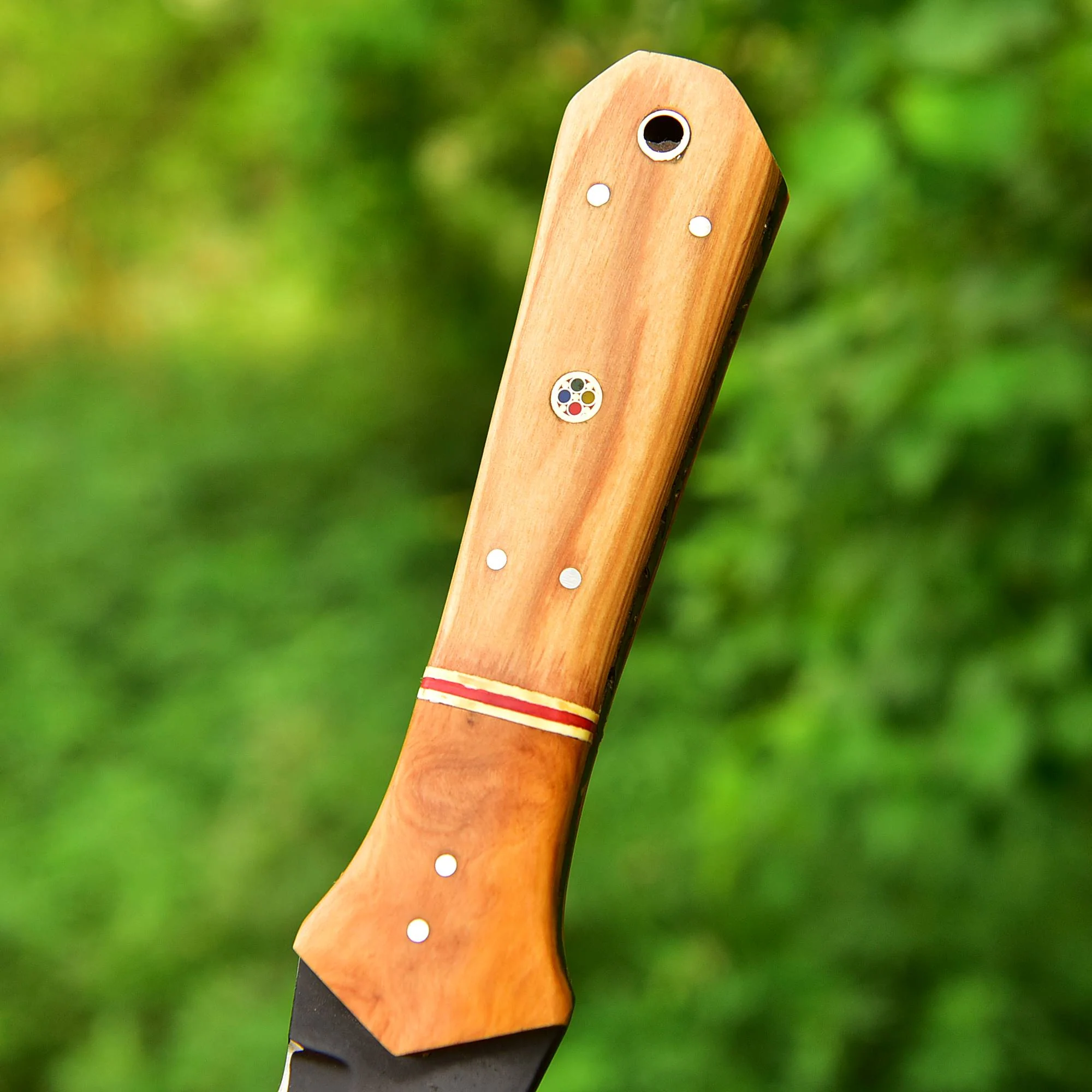 Custom Handmade Carbon Steel Double Edge Dagger Wood Handle With Sheath - Image 3