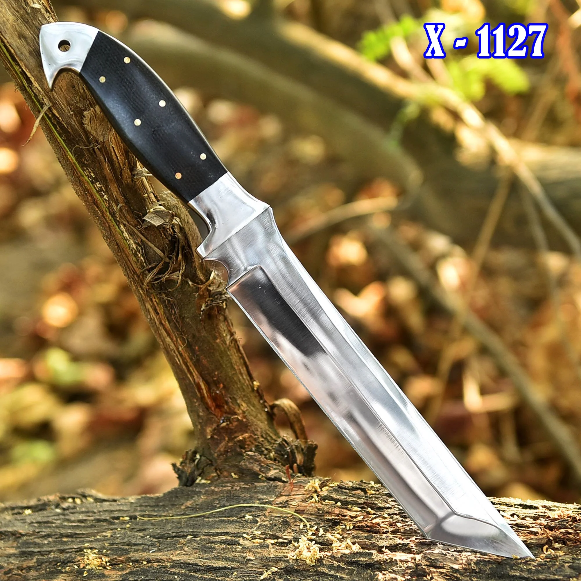 Custom Handmade Carbon Steel Tanto Blade Hunting Knife Micarta Handle - Image 2